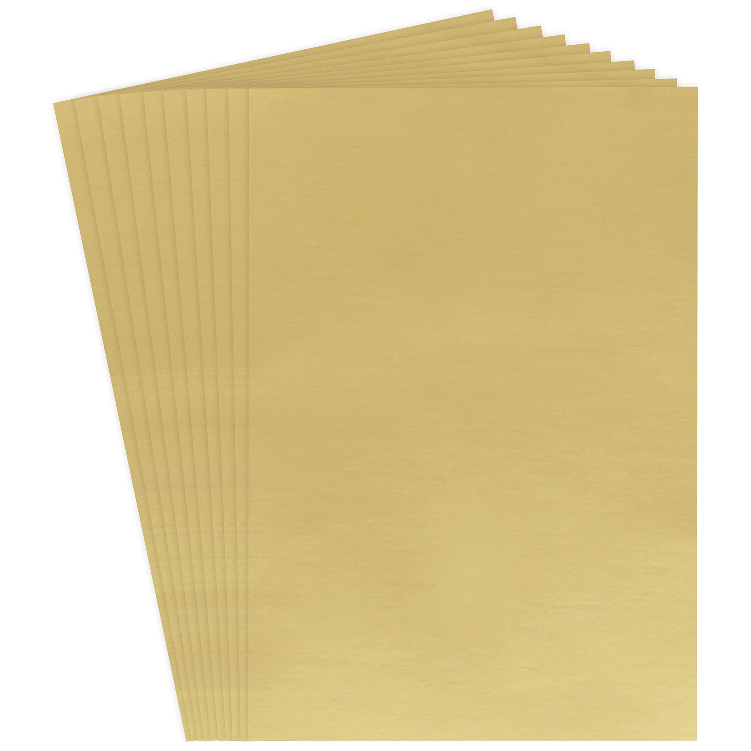 BELLE VOUSShiny Gold Paper (50 Pack) - 28 x 21cm / 11 x 8.27 inches 120gsm Premium Cardstock - Sparkly Craft Paper Sheets for Scrapbooking, DIY Projects, Wedding/Party Decorations, and Card Making