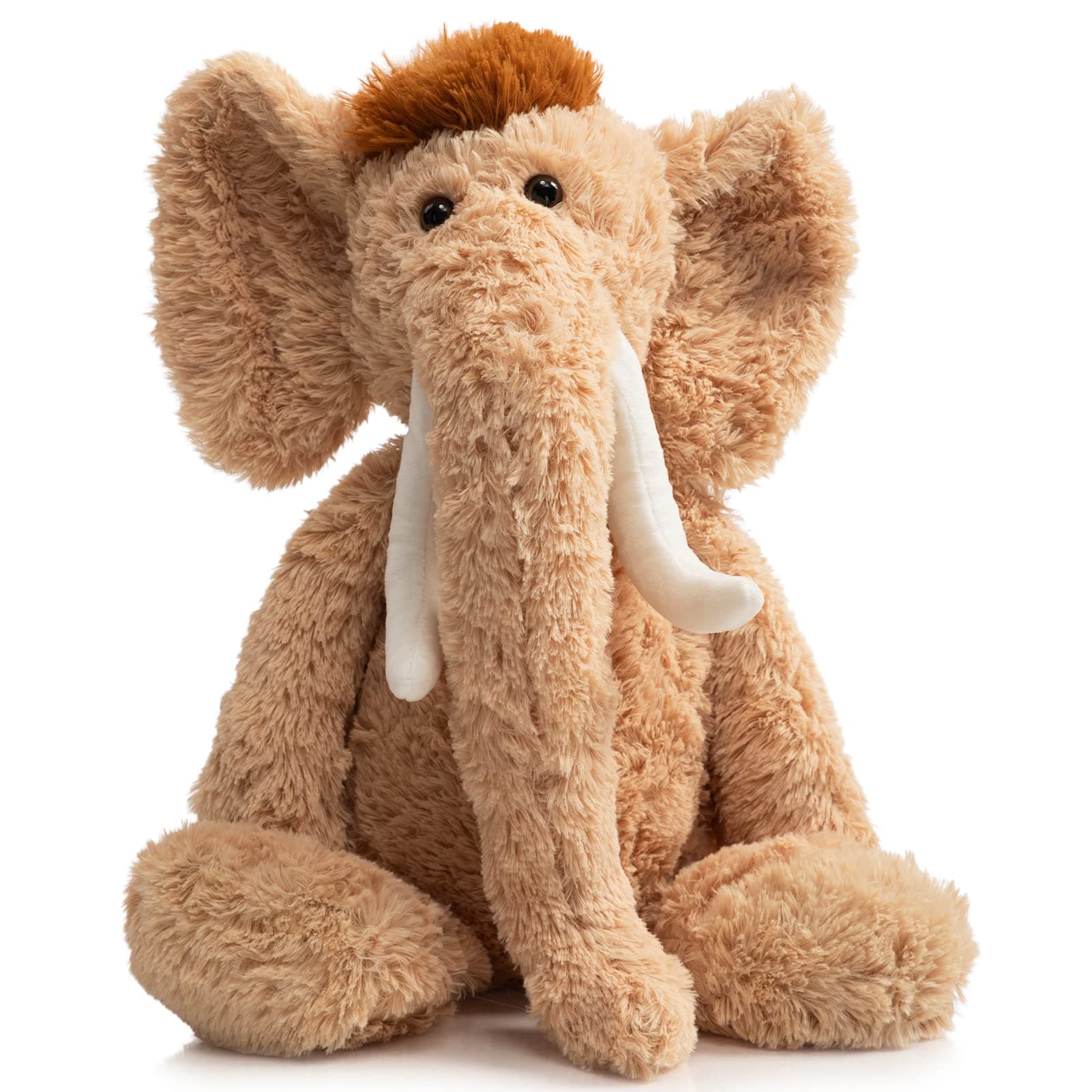 HollyHOME Mammoth Plush Stuffed Animal Teddy Wild Animal Doll Plush Soft Toy Love Birthday Gifts for Kids 70cm, Light Brown