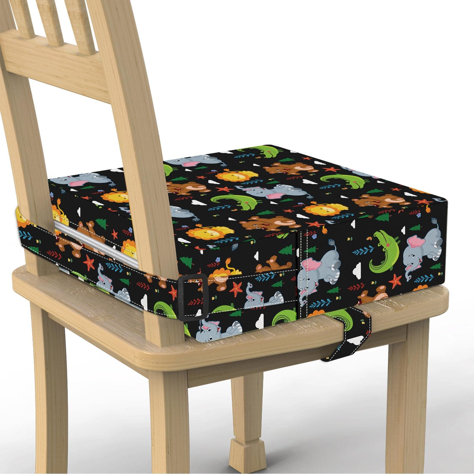 Sponsored Ad - Toddler Booster Seat for Dining Table, Stronger Support Non-Slip Bottom Double Safe Straps Booster Seat Dining Toddler, Portable Travel Increasing Cushion (Black)