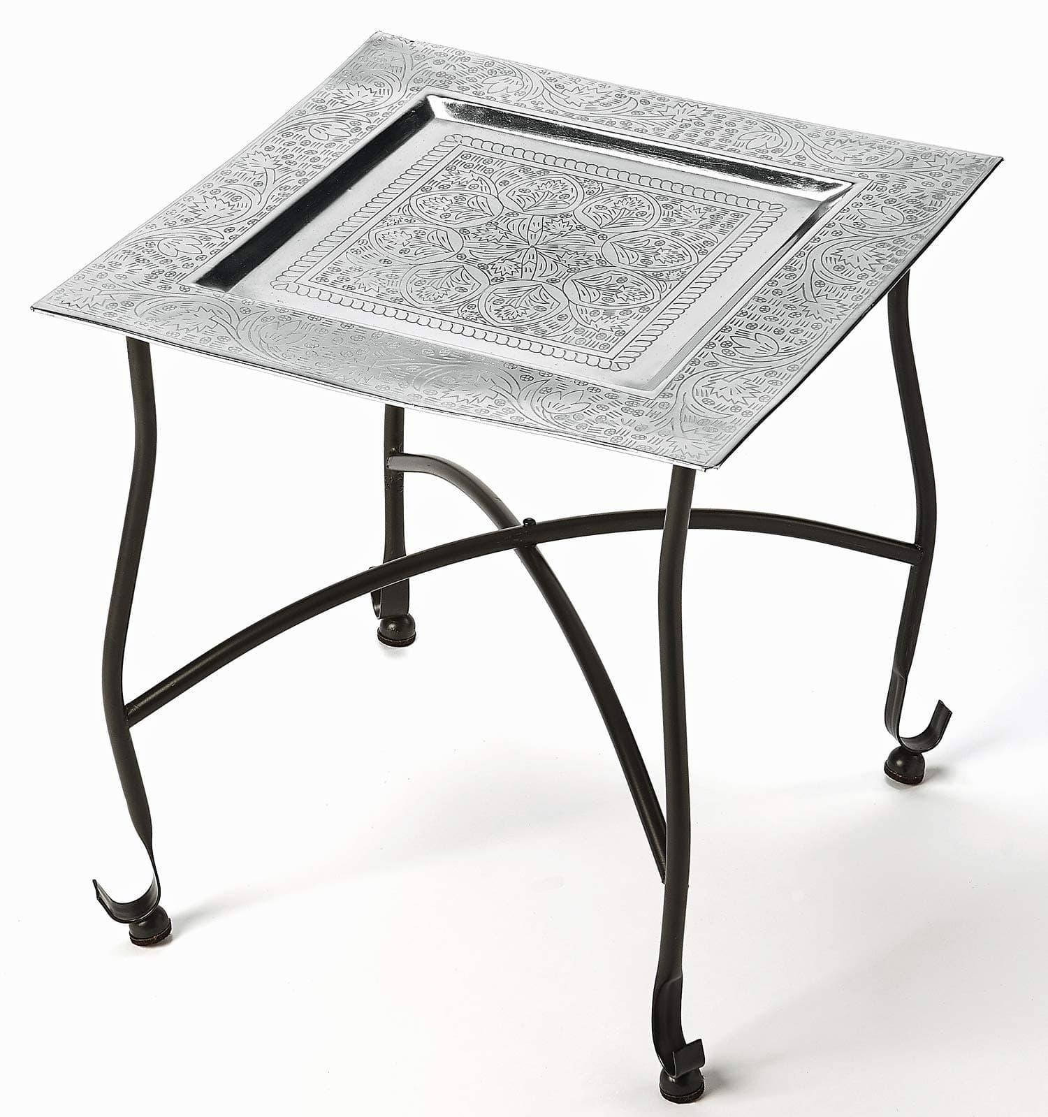 Kensington Row Furniture Collection Coffee Tables - Tangiers Embossed Metal Coffee Table - Square Tea Table