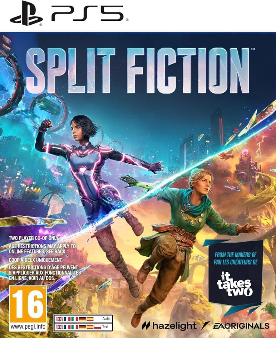 Split Fiction PS5 Game, Two-Player Co-op Action Adventure, 16+ PEGI Rating