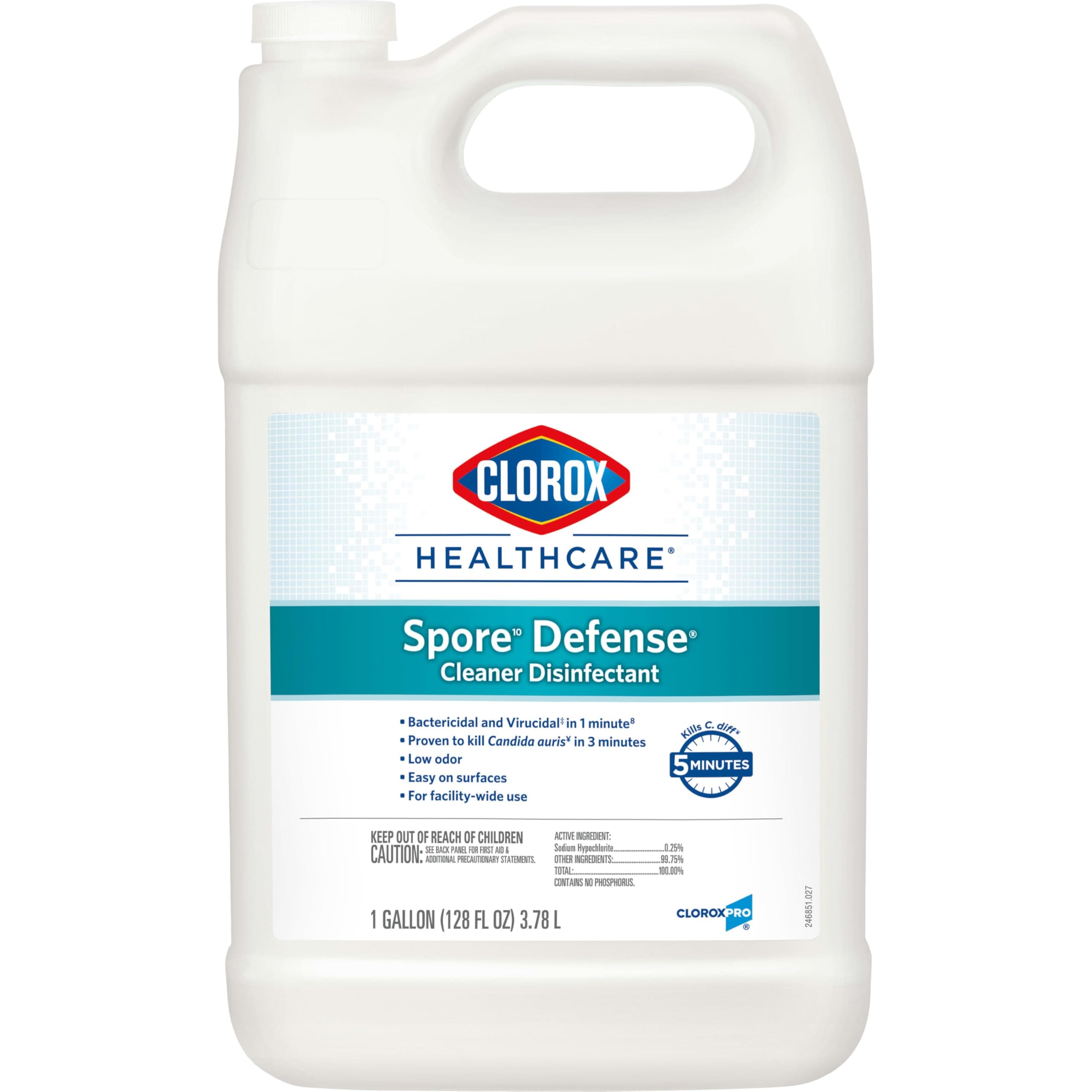 Clorox Healthcare Spore Defense Cleaner Disinfectant, Closed System Refill Bottle, 128 Fluid Ounces (Package May Vary)