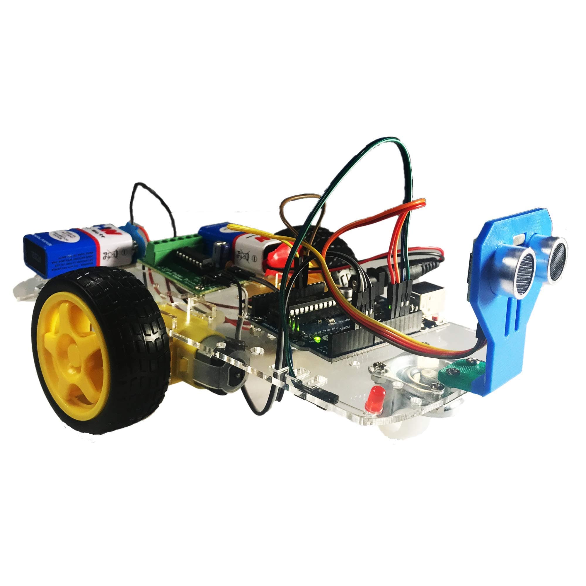 Witkali Obstacle Avoiding Robot using Ultrasonic Sensor (Pre-assembled Project Kit) with tutorials and code(3 wheels)
