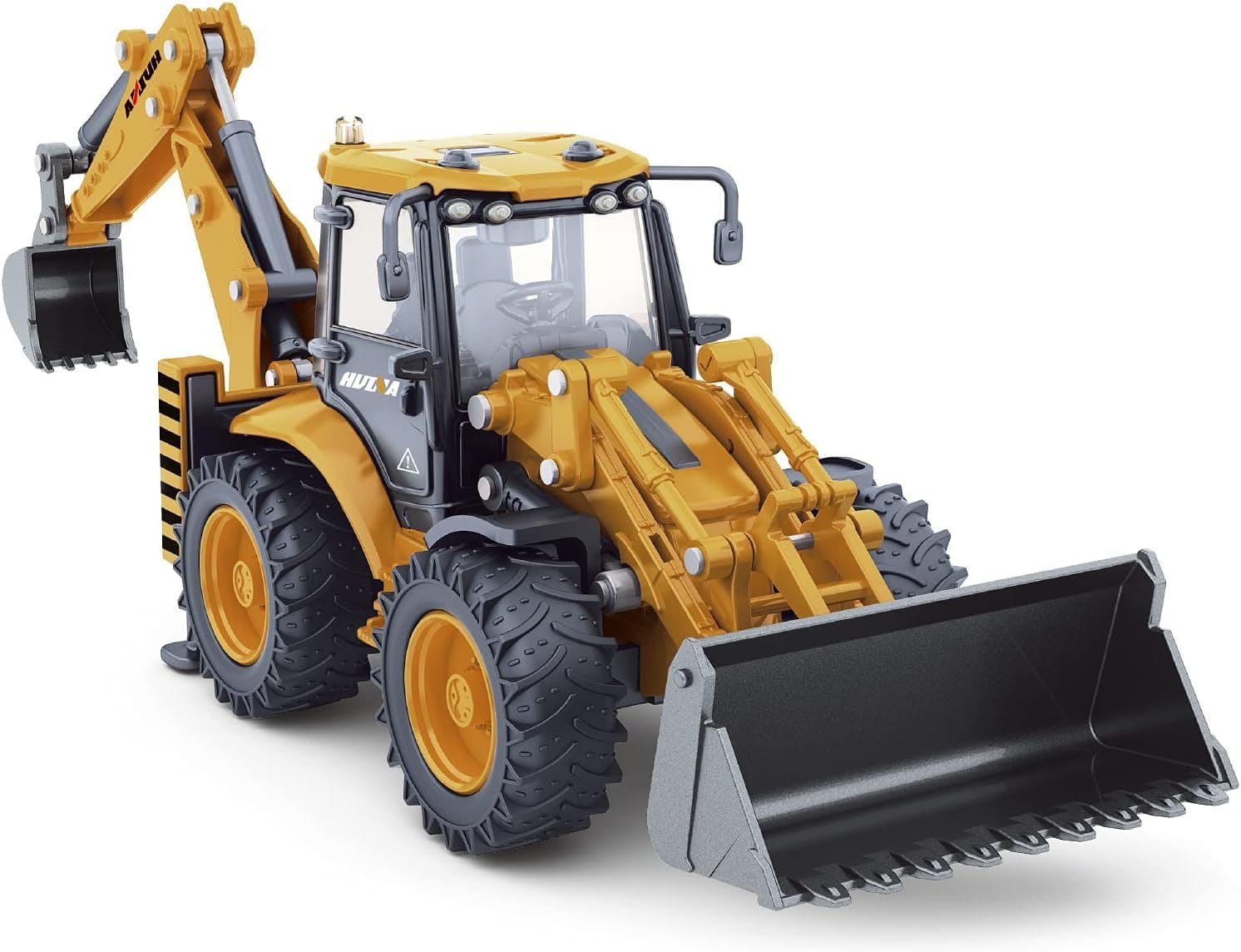 Dollox Diecast Excavator Backhoe Front Loader Truck 1/50 Metal Engineering Vehicle Construction Tractor Model Collection Bulldozer Backhoe Truck Decoration Toy Gift for Kids