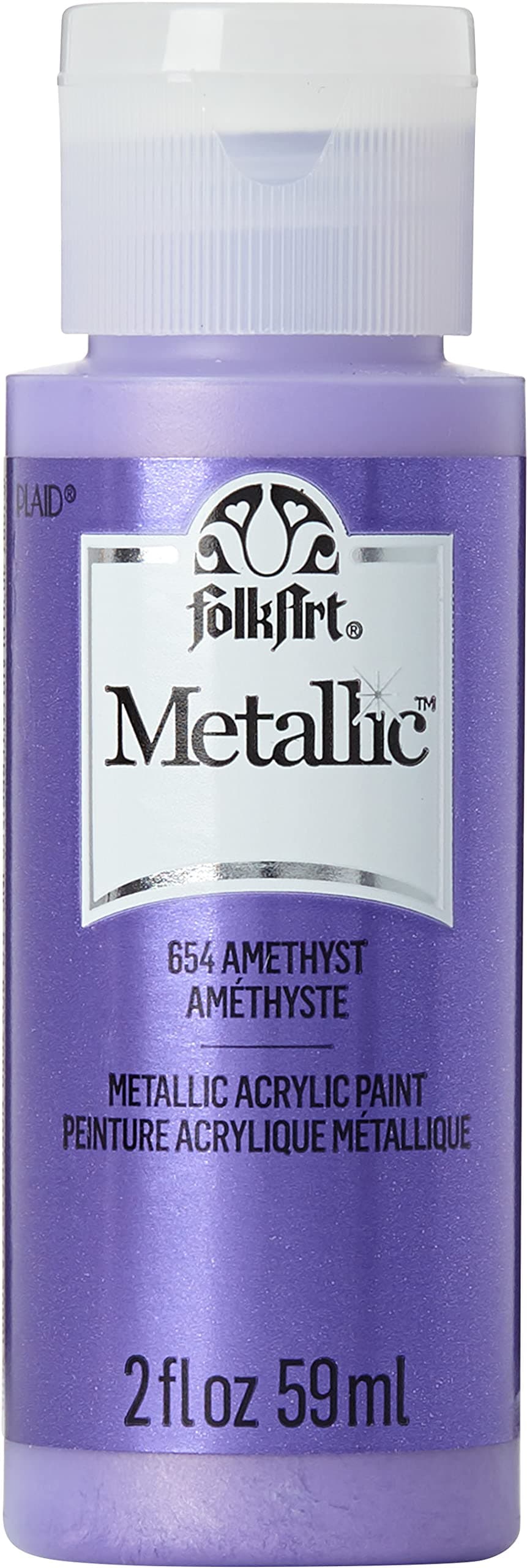 FolkArt Metallic Acrylic Paint in Assorted Colors (2 Ounce), 654 Amethyst