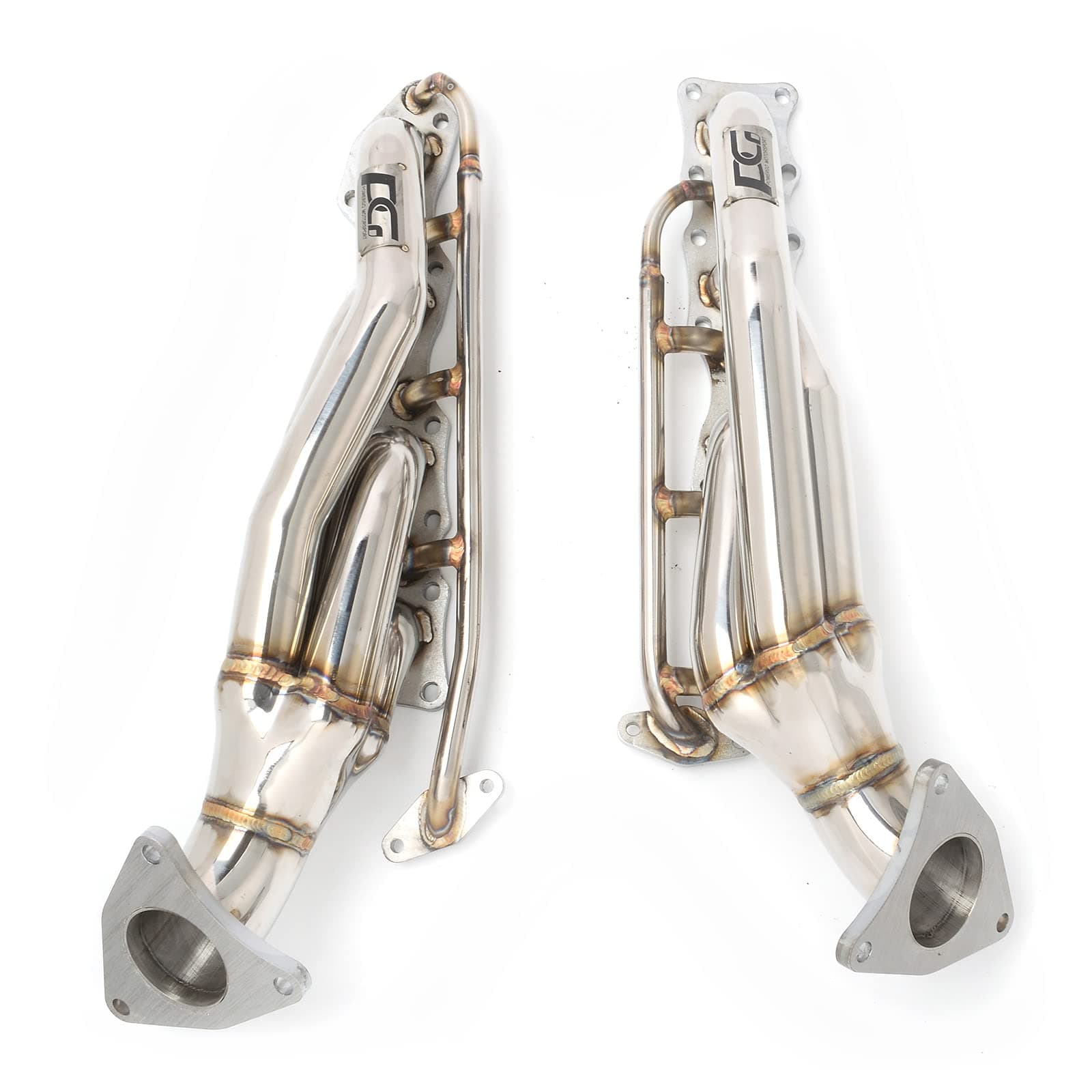 Exhaust Headers 1-5/8 x 2-1/2 in. 304 Stainless Steel Polished for 2007-2017 Tundra 5.7L 3UR-FE V8