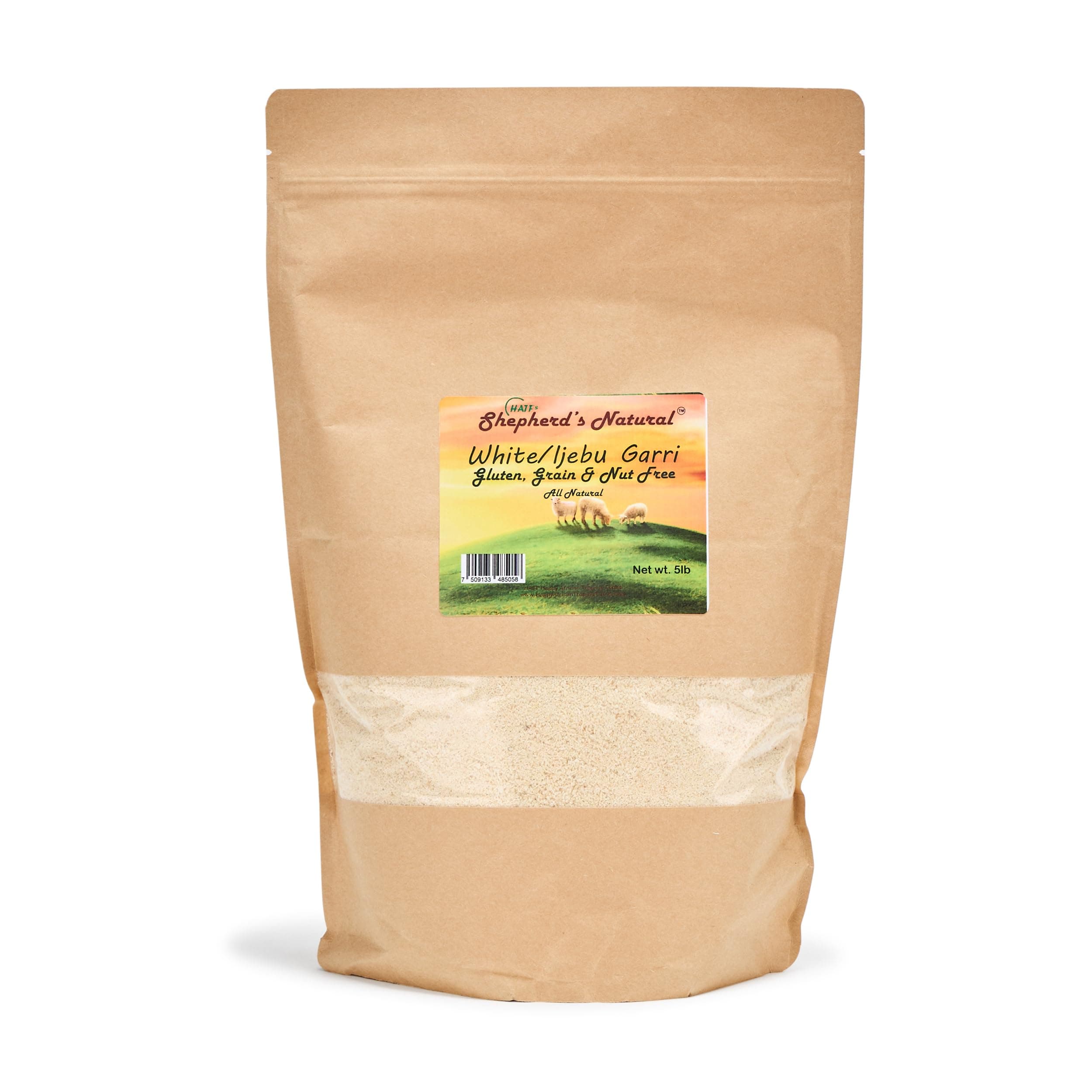 Ijebu Garri/Gari 5 lb / 80 oz bag by HATF's Shepherd's Natural, 100% All Natural - SAND-FREE - AUTHENTIC TASTE - FOR EBA - NO PRESERVATIVES - GLUTEN-FREE