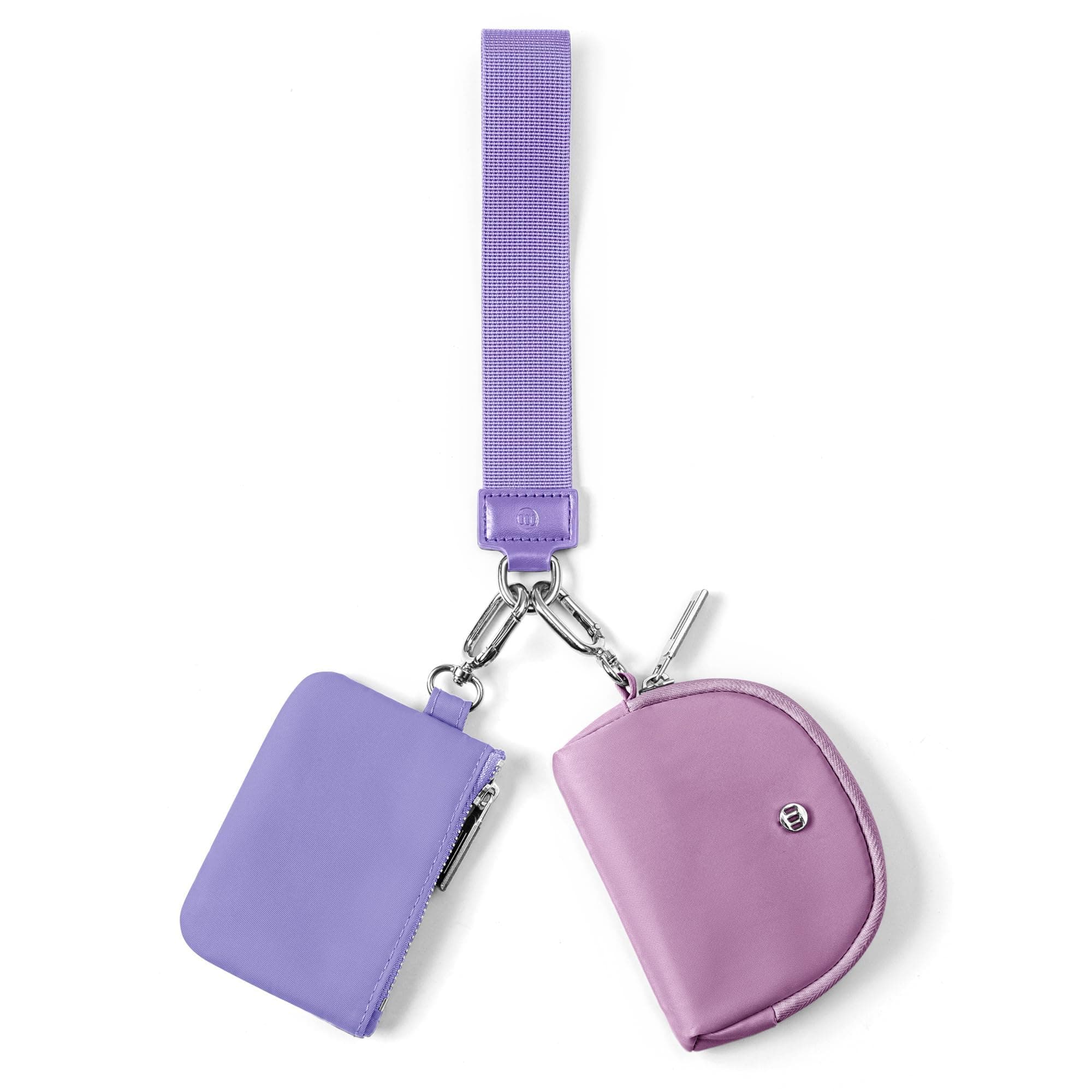 Mini Zip Around Wristlet Wallets for Women -KeyChain Wallet with Detachable Dual Pouch Wristlet -Key Chain Coin Purse Small Wallets