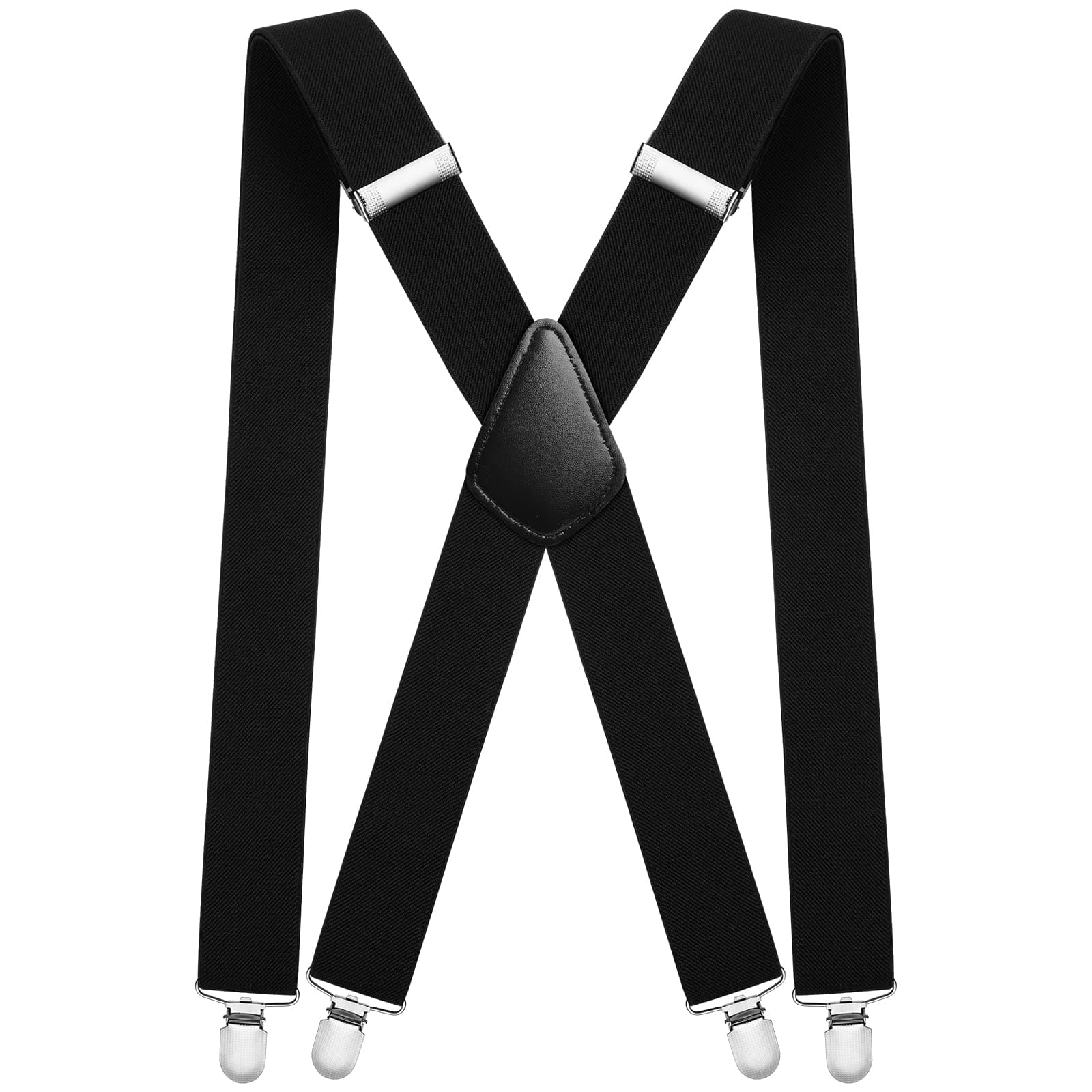 Aomig Men's Adjustable Wide Braces, Extra Wide X Braces for Men, Braces for Men with Very Strong 4 Clips - 3.5 cm