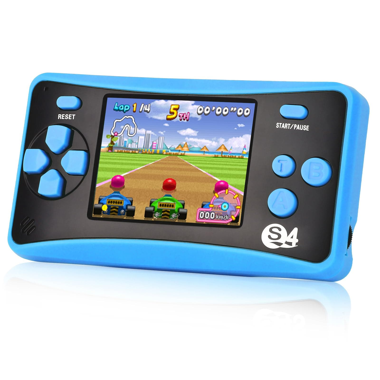 Handheld Game for Kids Ages 4-10, 2025 Upgraded, 142 Classic Mini Games, TV Output, 2.5" LCD Screen, Portable Arcade System, Birthday for Children-Blue