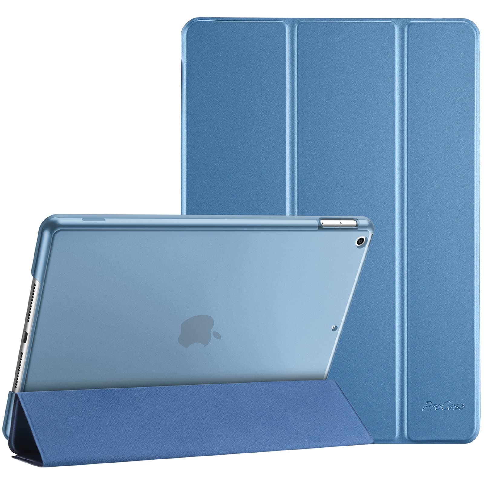 ProCase iPad 10.2 Case 9th Gen 2021/ iPad 8th Gen 2020/ 7th Gen 2019, Slim Stand Hard Back Shell Protective Smart Case Auto Wake/Sleep Cover for 10.2 Inch iPad 9/8/7 -Blue