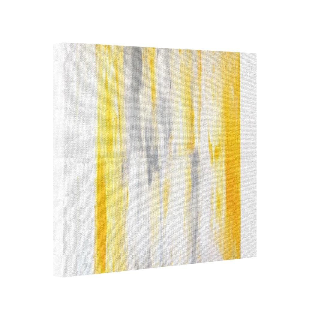 Carolor Canvas Picture Frames 'Think Straight' Grey and Yellow Abstract Canvas Photography