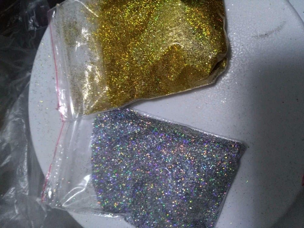 10g/bag Diamond Holographic Glitter Ultra Fine .008, Silver and gold rainbow glitter, loose glitter,UV gel nail glitters LB1001