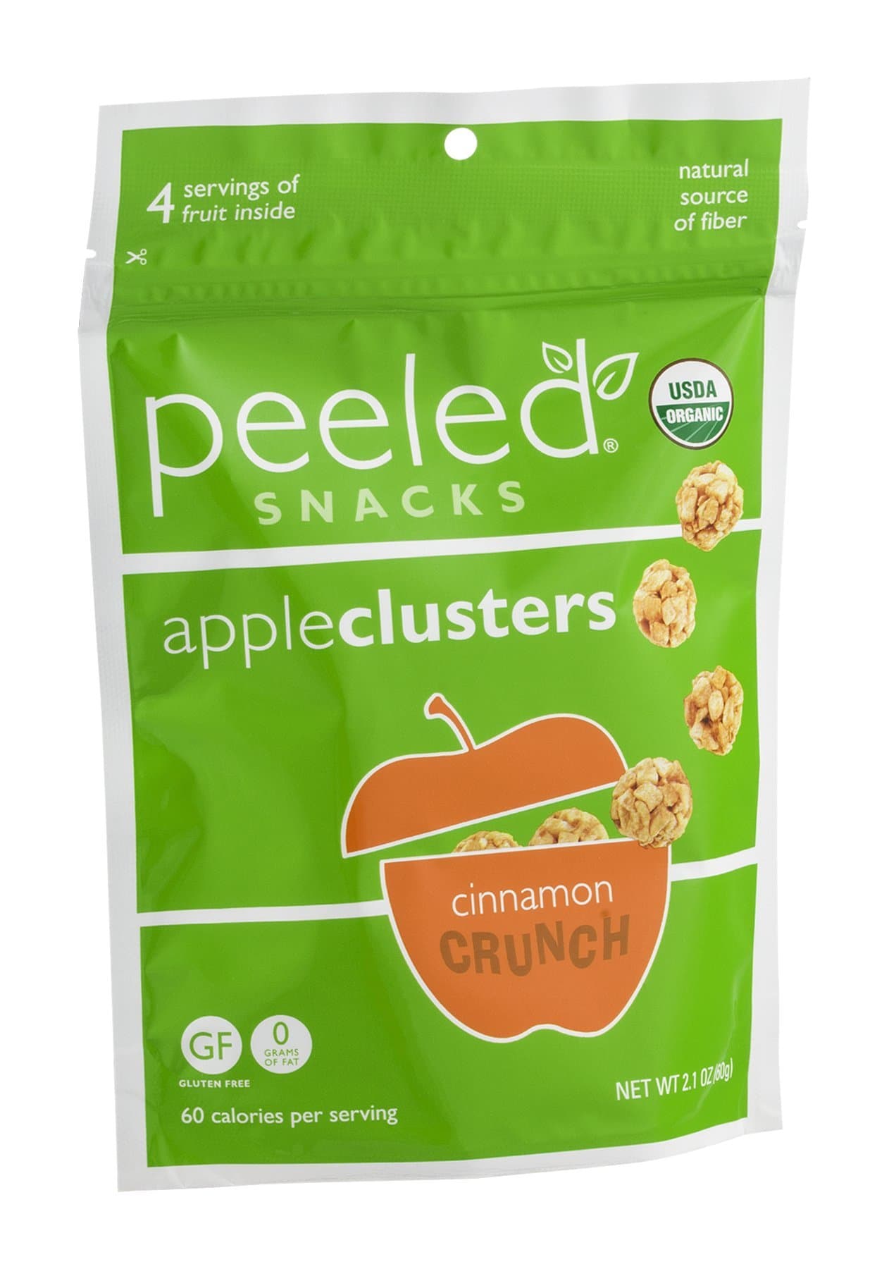 Peeled Organic Cinnamon Crunch Apple Cluster Snacks, 2.1 Ounce - 12 per case.