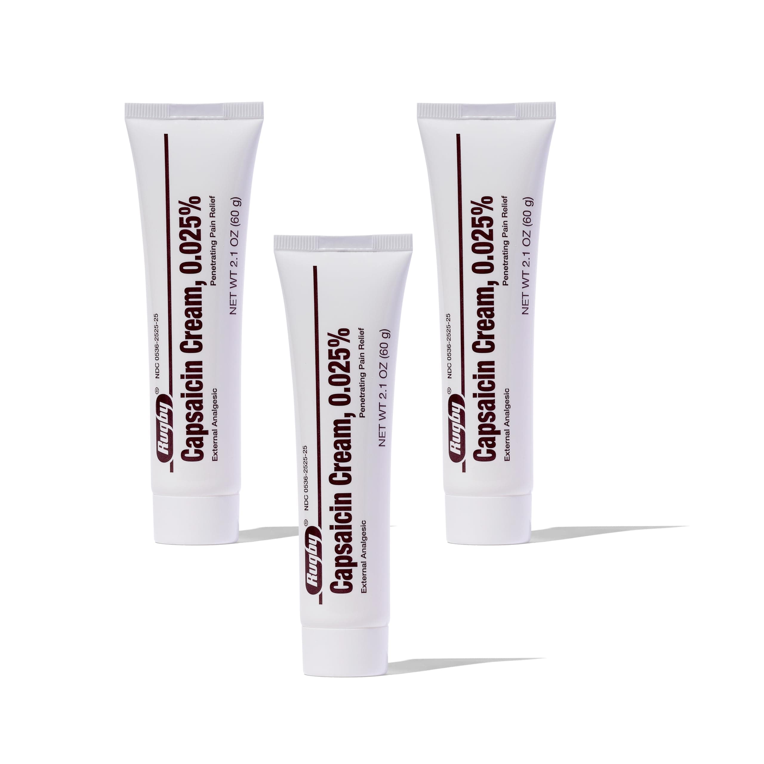 RUGBY LABORATORIES Capsaicin Cream (2.1oz,3 Pieces)