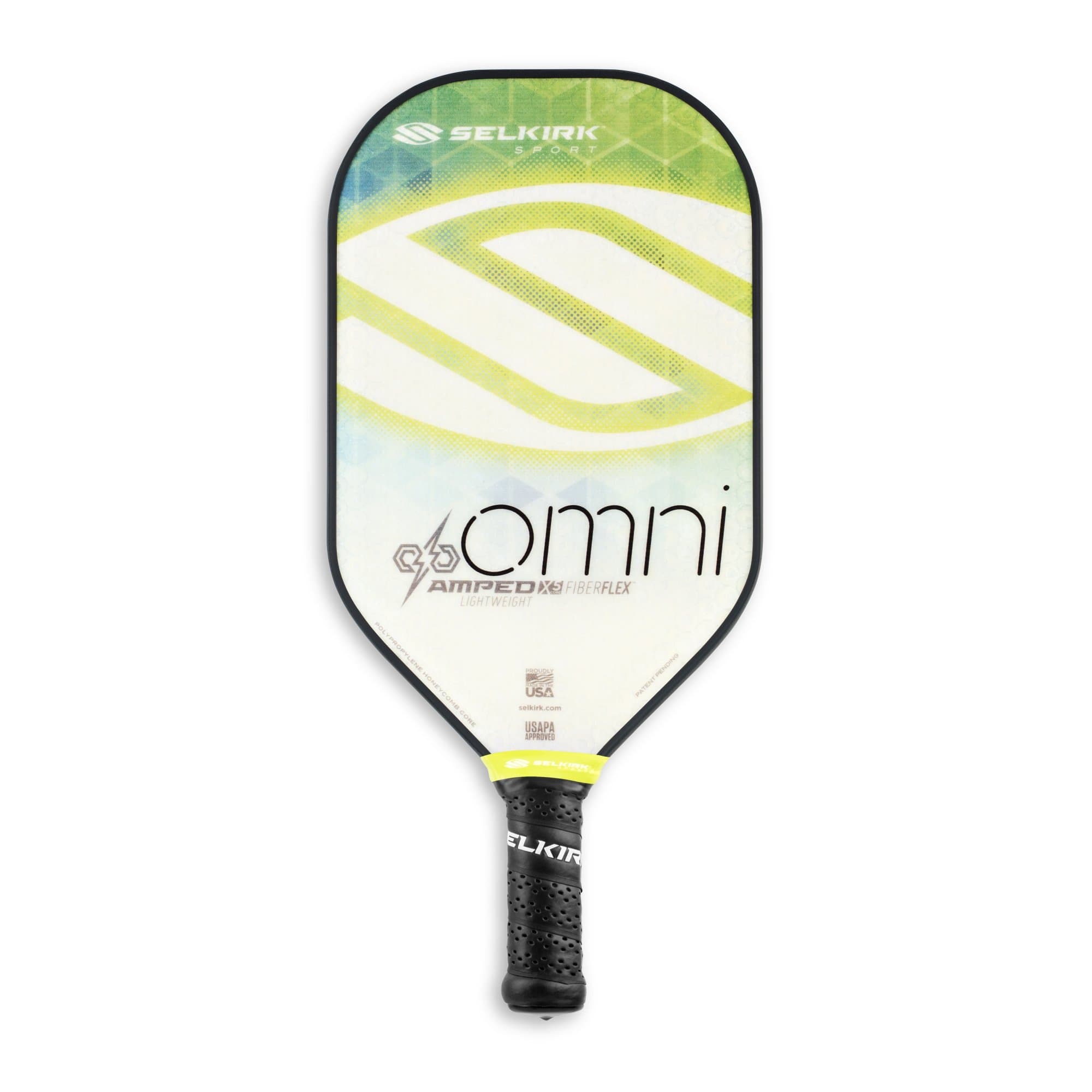 Selkirk Amped Pickleball Paddle - USAPA Approved - X5 Polypropylene Core - FiberFlex Fiberglass Face - 5 Sizes: Epic, S2, Omni, Maxima, and INVIKTA (Omni Lightweight - Aqua Green)