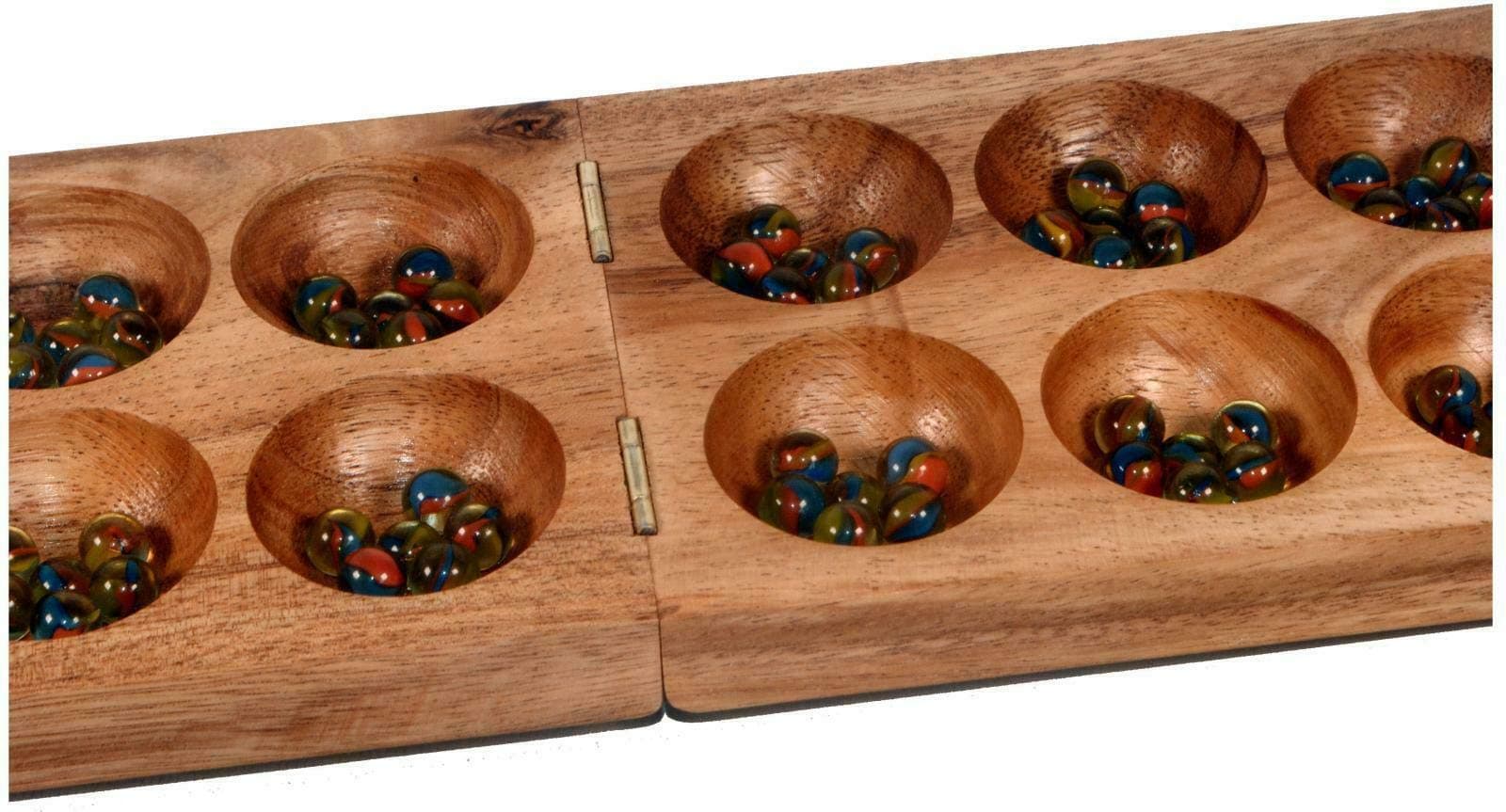 Terrapin Trading Ltd Handmade Thai Large Wooden Sungka Congkak Kalaha Traditional Boardgame & Pieces