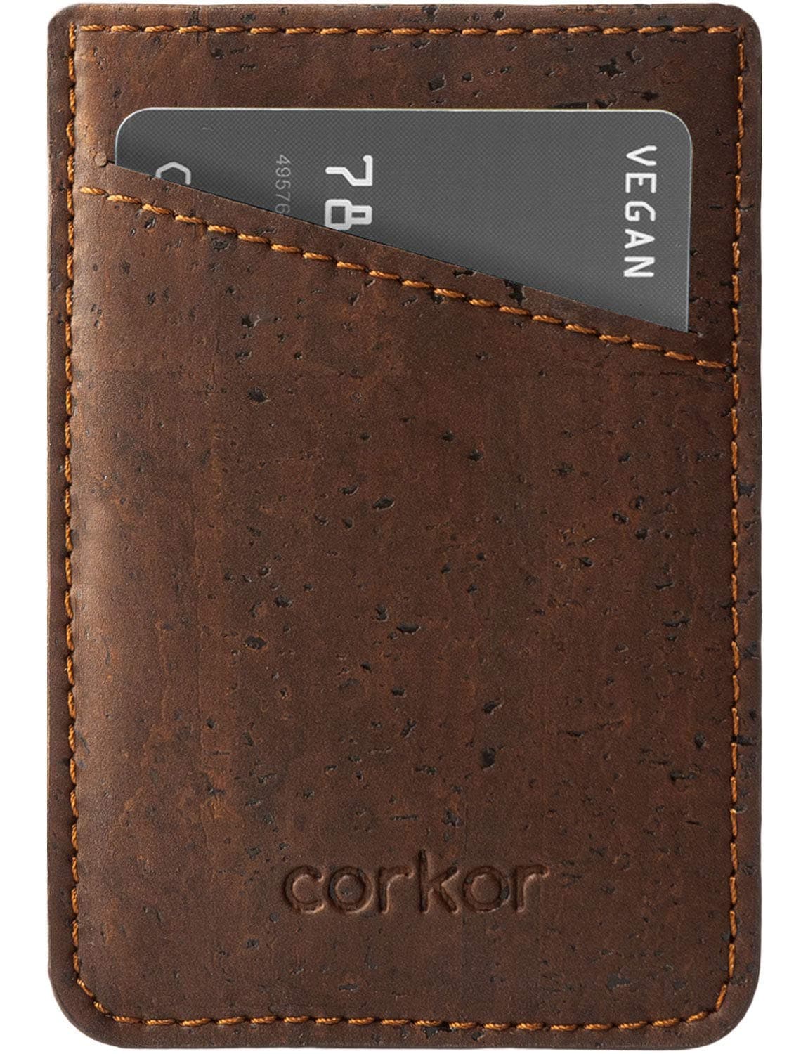 - Vegan Front Pocket Wallet Men Minimalist Slim Cards Eco Durable Cork