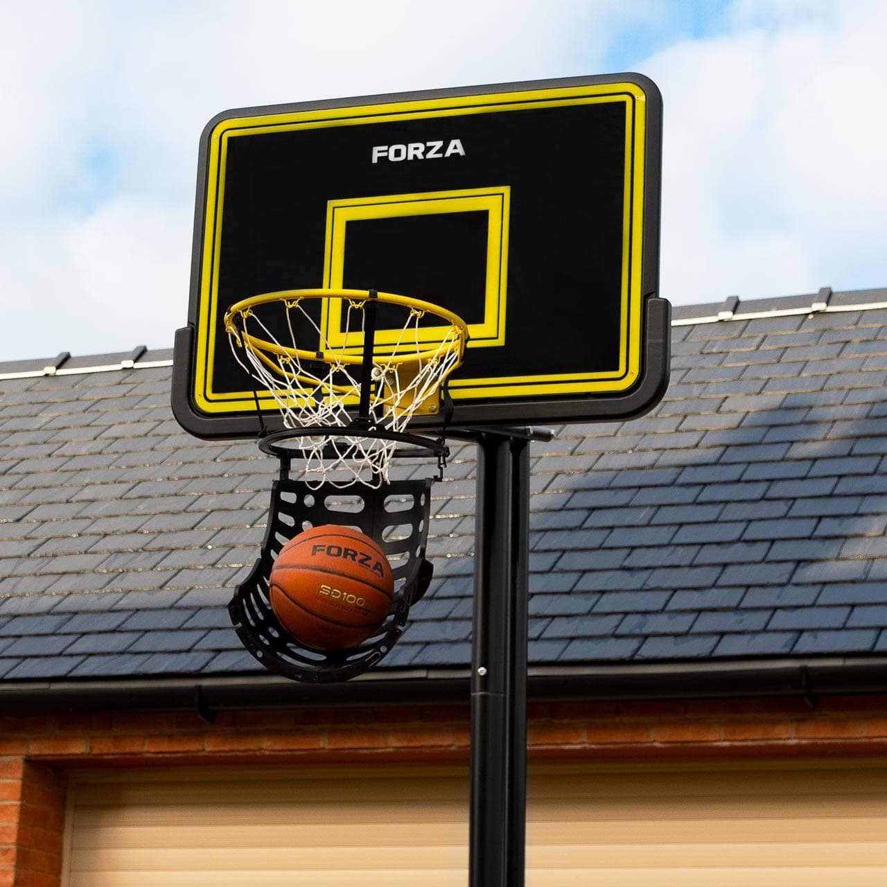 FORZA Basketball Shot Returner - 180-Degree Basketball Ball Return System | Compatible With All Basketball Hoops | Quick & Easy To Assemble | Weatherproof Design