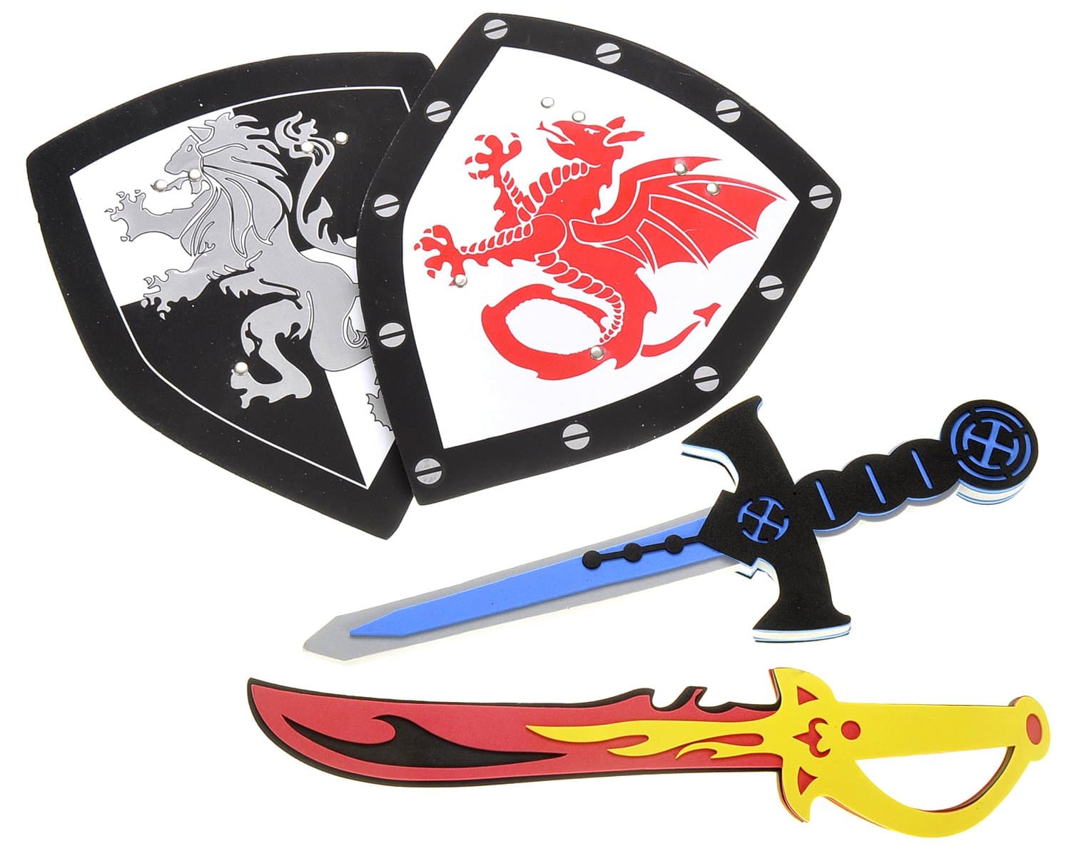 PowerTRC Sword and Shield Play Set | Dragon and Lion Shield for Party Favors | Pretend Play