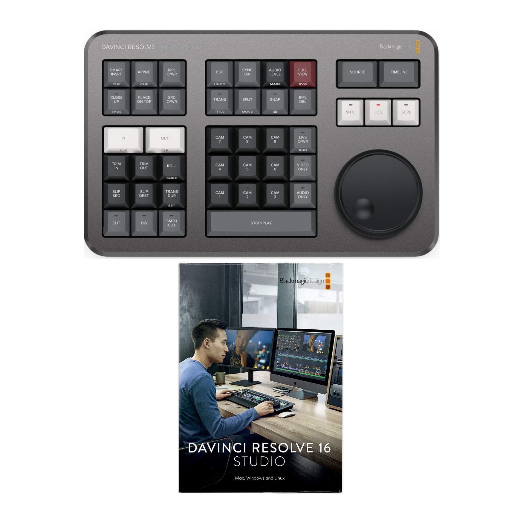 Davinci Resolve Studio (Activation Key) with Davinci Resolve Speed Editor Bundle (2 Items)