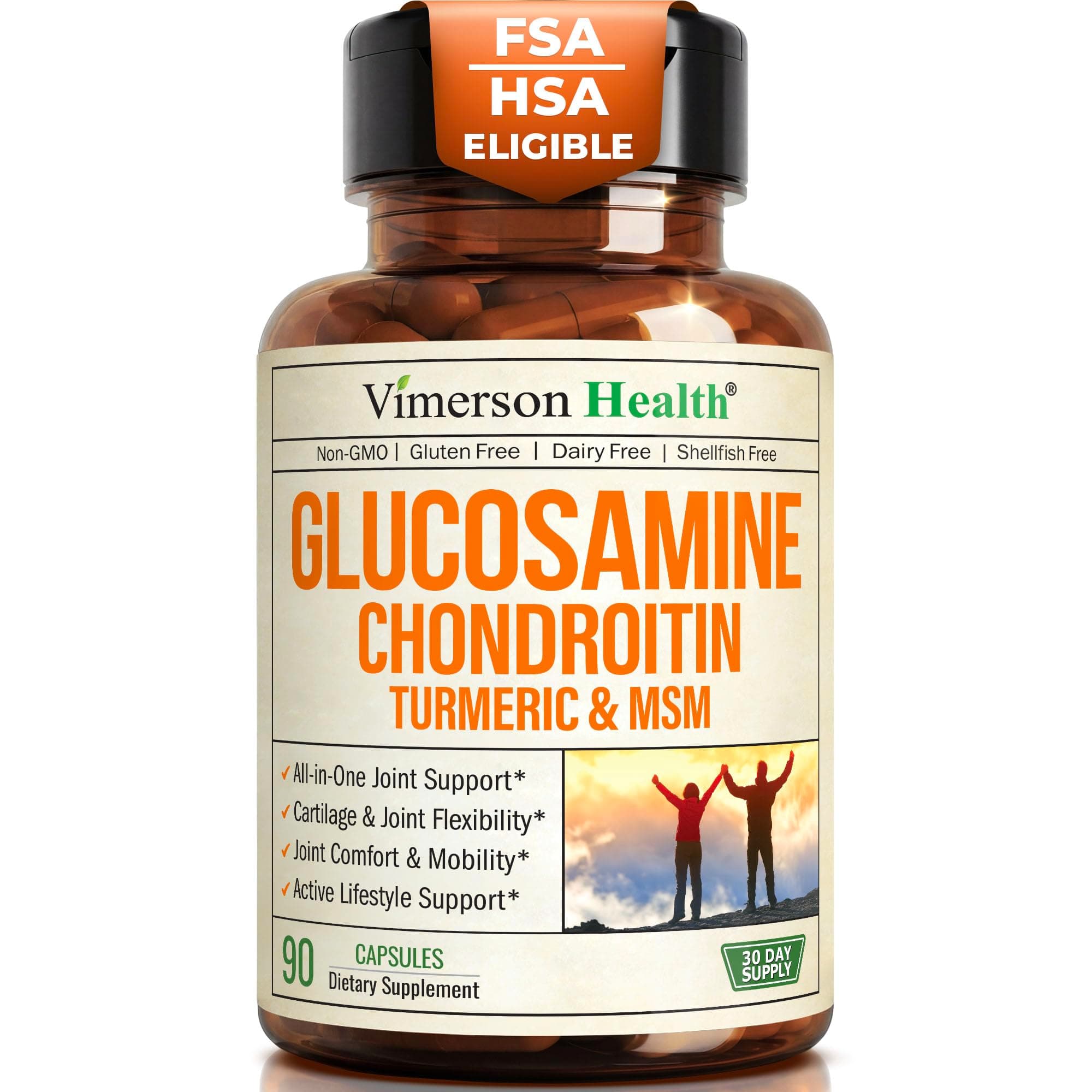 Glucosamine Chondroitin MSM – Joint Support Supplement for Women and Men with Glucosamine Sulfate 1500 mg, Chondroitin and MSM – for Cartilage, Joint Health and Flexibility – 90 Capsules
