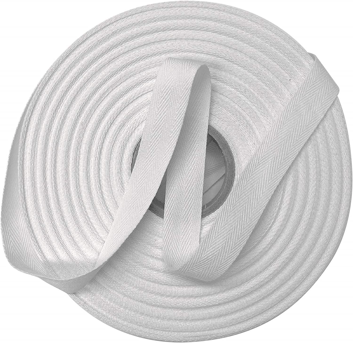 The Ribbon Factory Cotton Twill Tape - 50 Yard Spools 3/8" - 50 Yards white