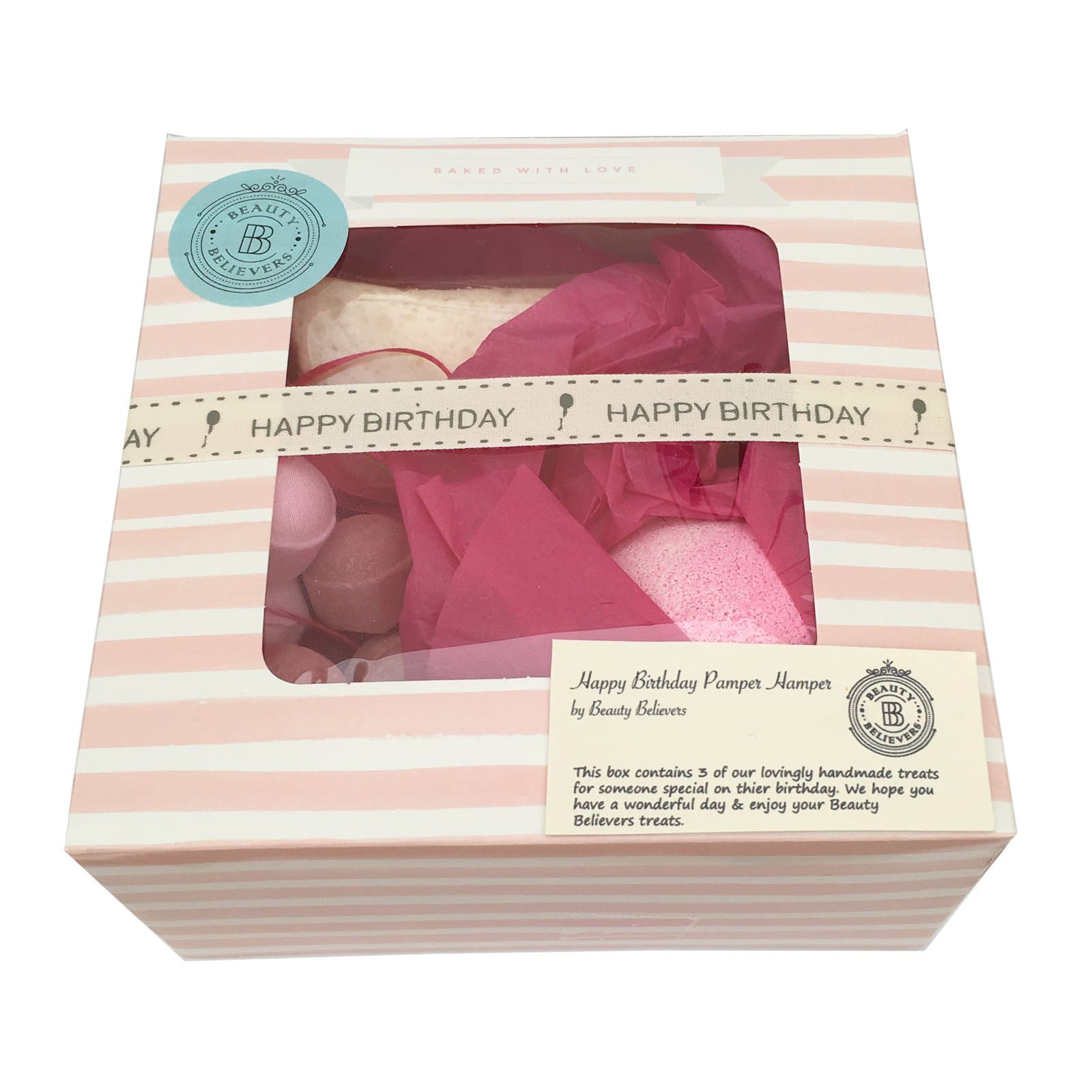 Bathbomb Pamper Hamper Treat Box with Happy Birthday Decoration