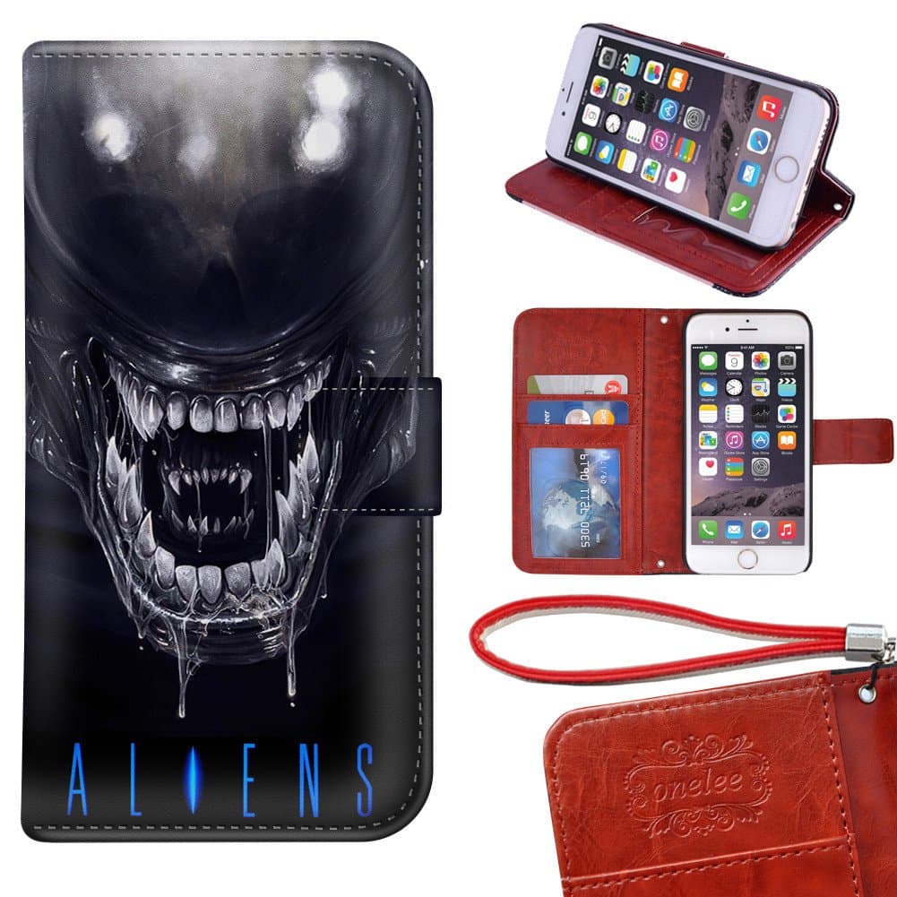 iPhone 6 PLUS Wallet Case[5.5 inch], Twosin - Alien Premium PU Leather Case Wallet Flip Stand Case Cover for iPhone 6 PLUS with Card Slots
