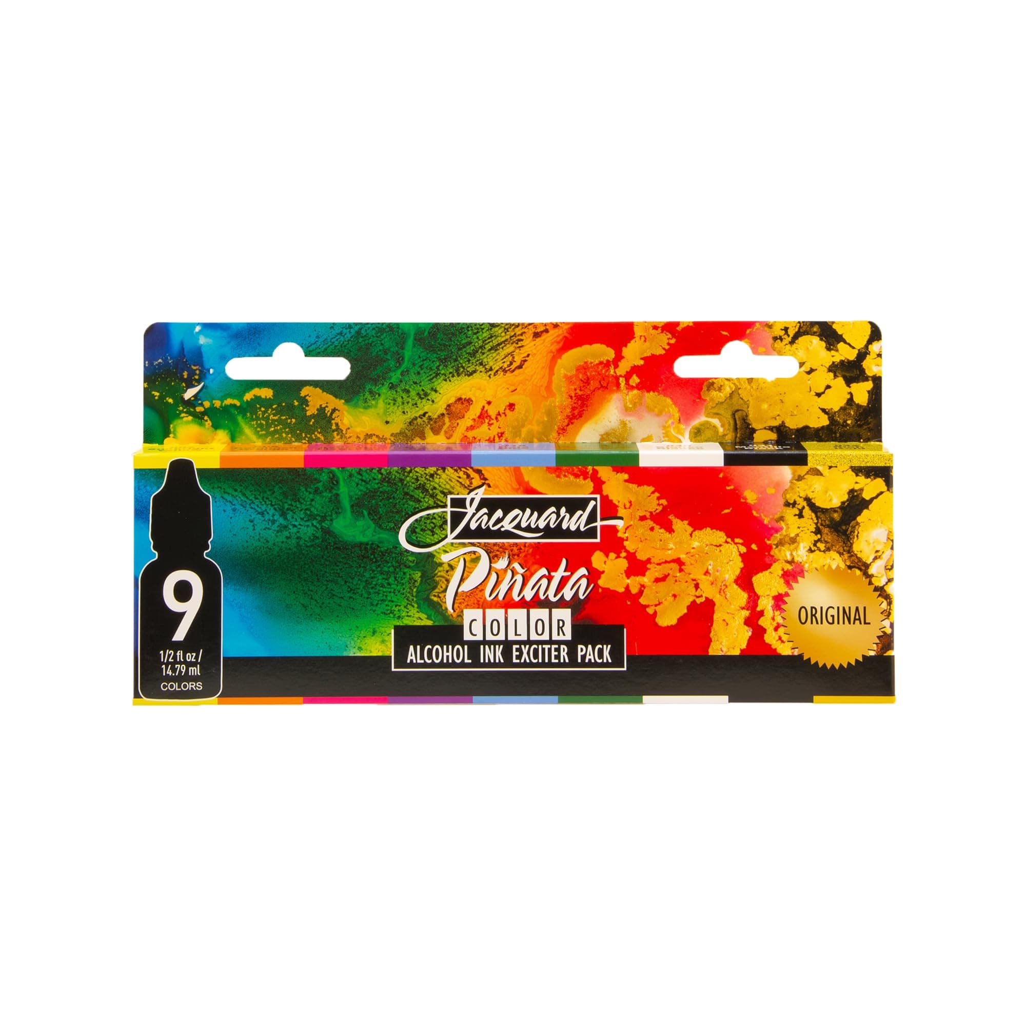 Pinata Alcohol Ink Set, 9 Vibrant Colours for Resin Art and Tumblers, Craft Ink for Non-Porous Surfaces Like Glass or Ceramic, 14ml Starter Pack