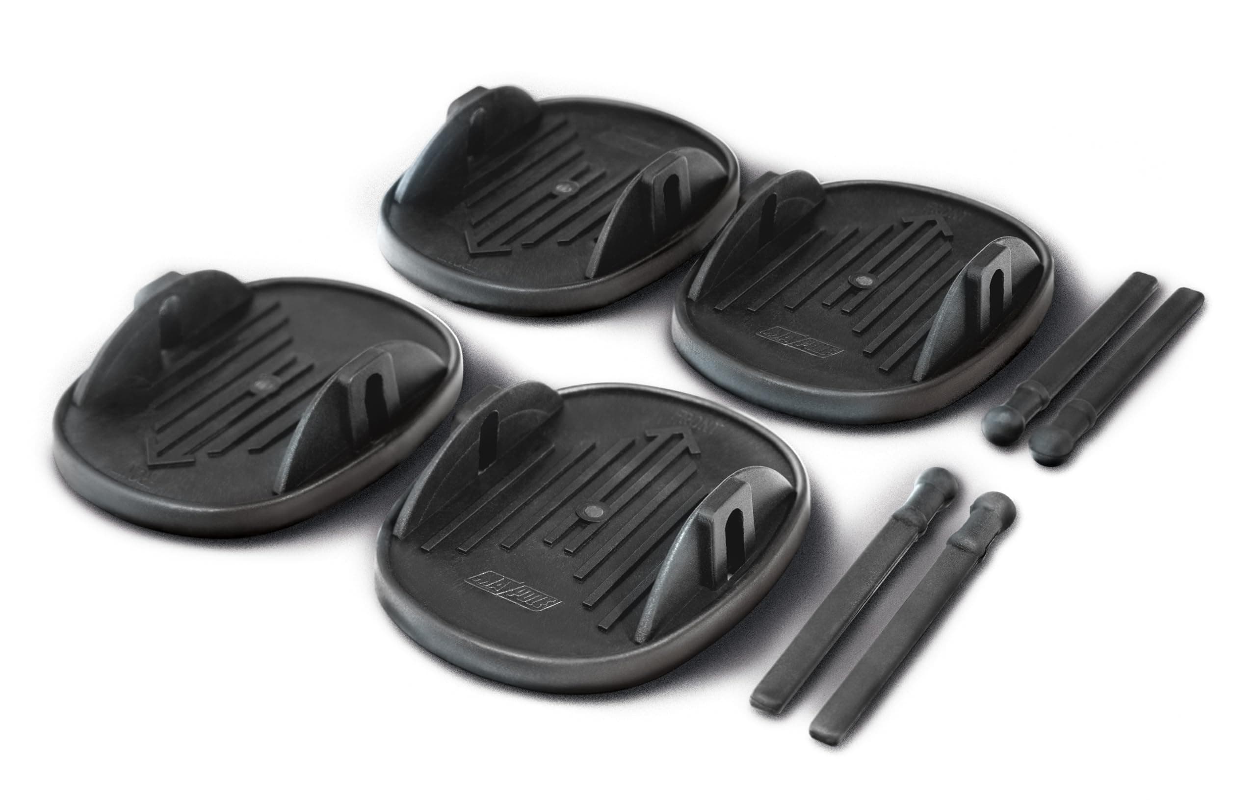 Maypole Caravan Jack Pad Pack of 4 Black Universal Fit For Caravan Legs and Corner Steadies, Plastic Pin