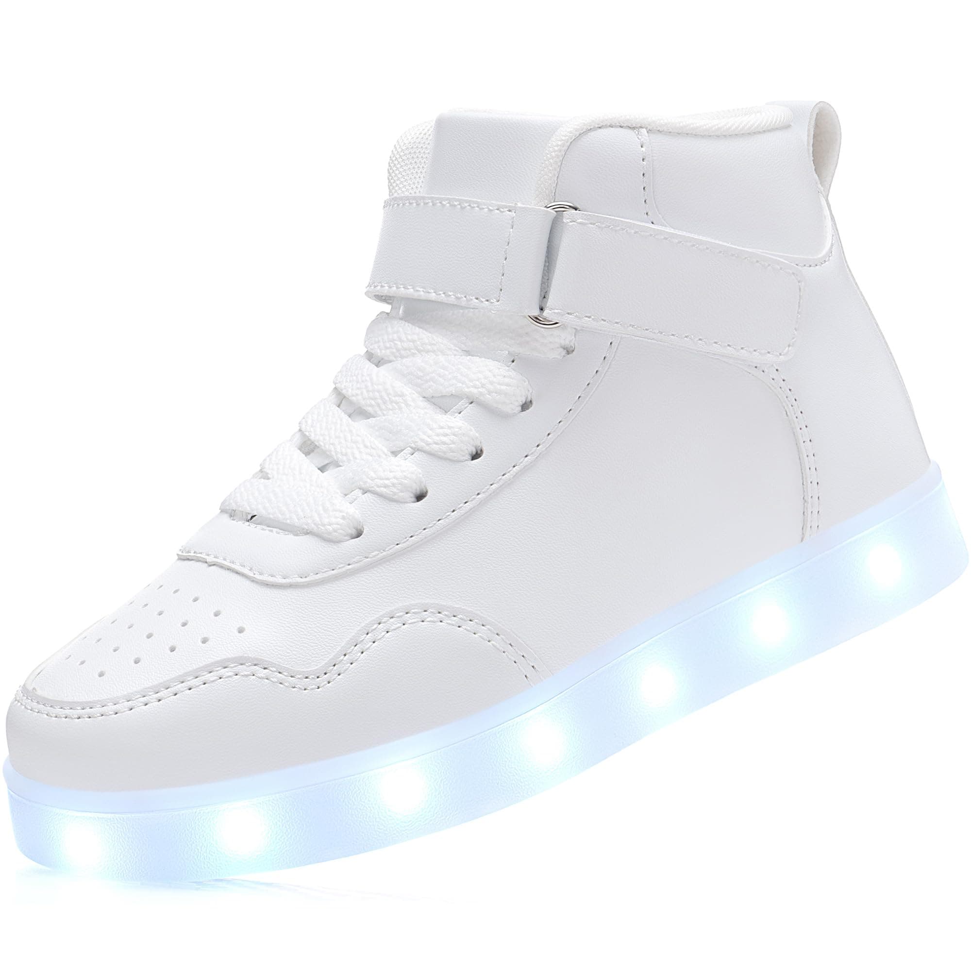Kids LED Light Up Shoes, USB Rechargeable High-Top Sneakers, Lightweight Breathable Cool Glowing Luminous Shoes for Christmas Party Halloween Back-to-School Gifts