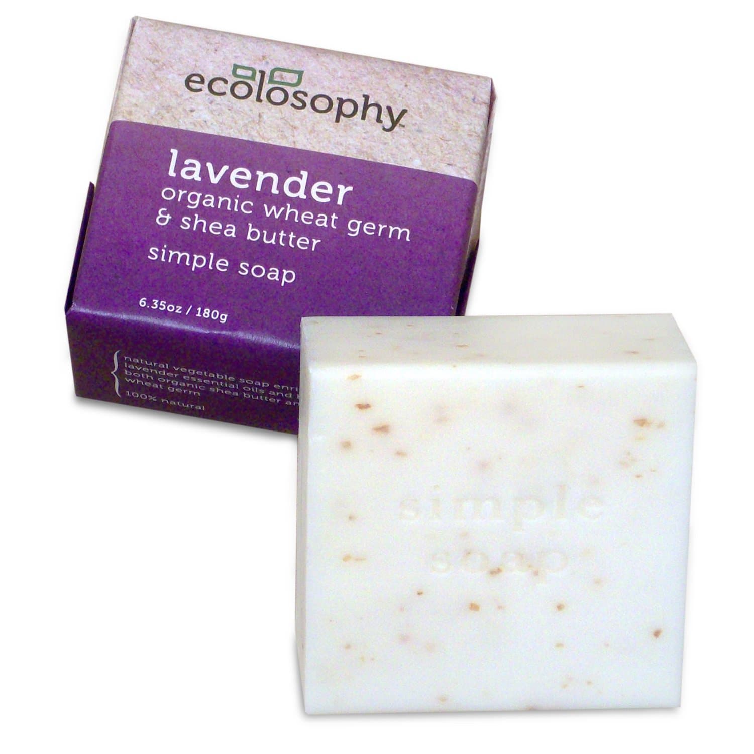 Lavendar, Organic Shea Butter & Organic Wheat Germ Simple Soap Bar 6oz.