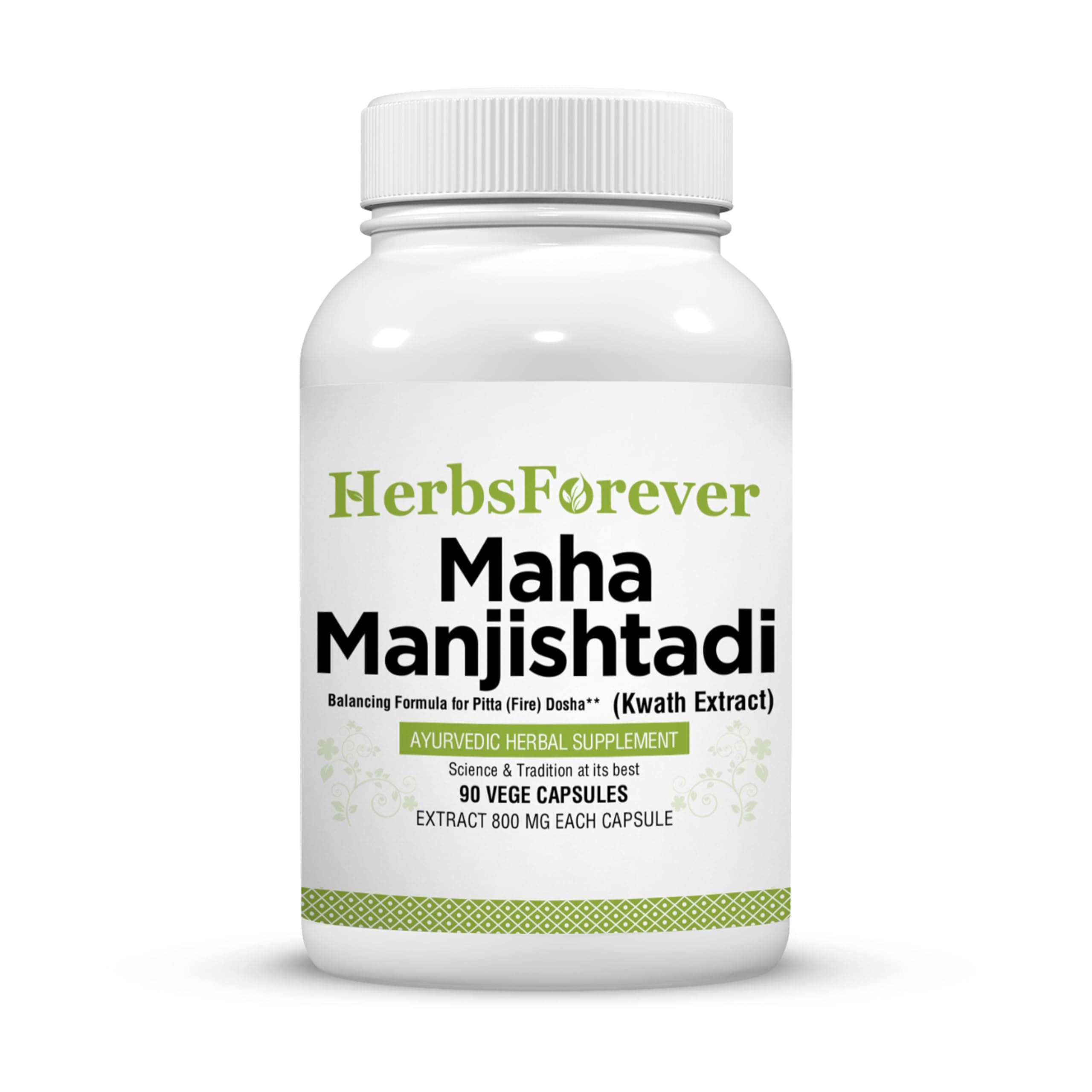 Herbsforever Manjishtadi Kwath Capsules | Ayurvedic Herbal Supplement for Skin Health & Detox | 90 Veg Capsules, 800 mg Each | Traditional Wellness Formula