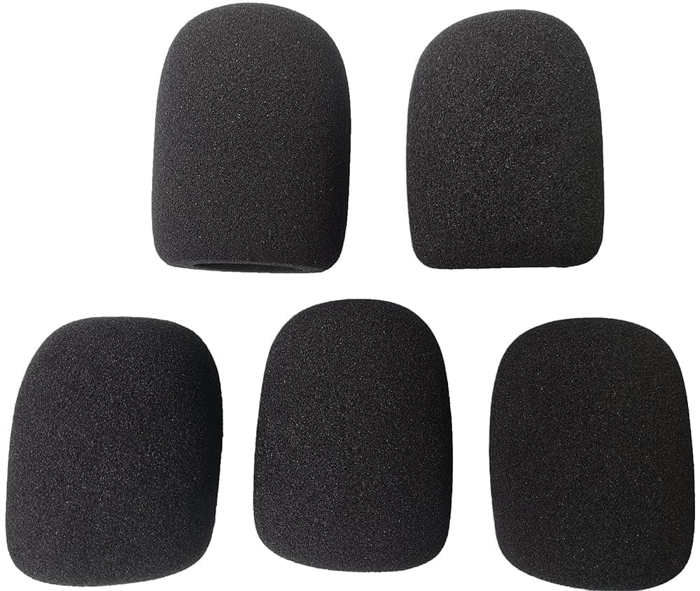 Z ZAFFIRO Large Mic Windscreen Handheld Windscreen Foam Cover for MXL, Audio, Perfect Pop Filter for Recording, Black -5 Pack