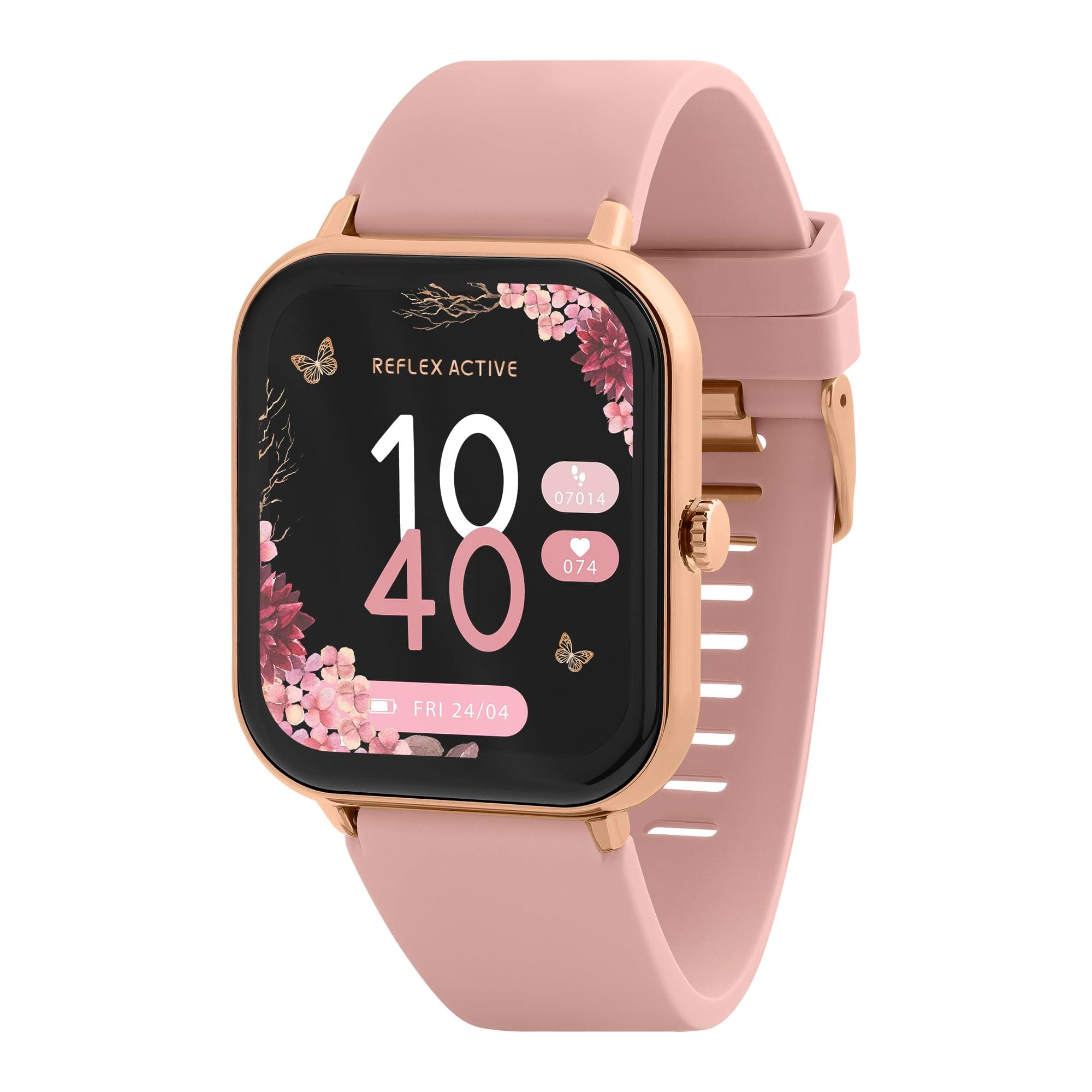 – Series 23 Rose Gold Plated Pink Strap Fitness Calling Smart Watch