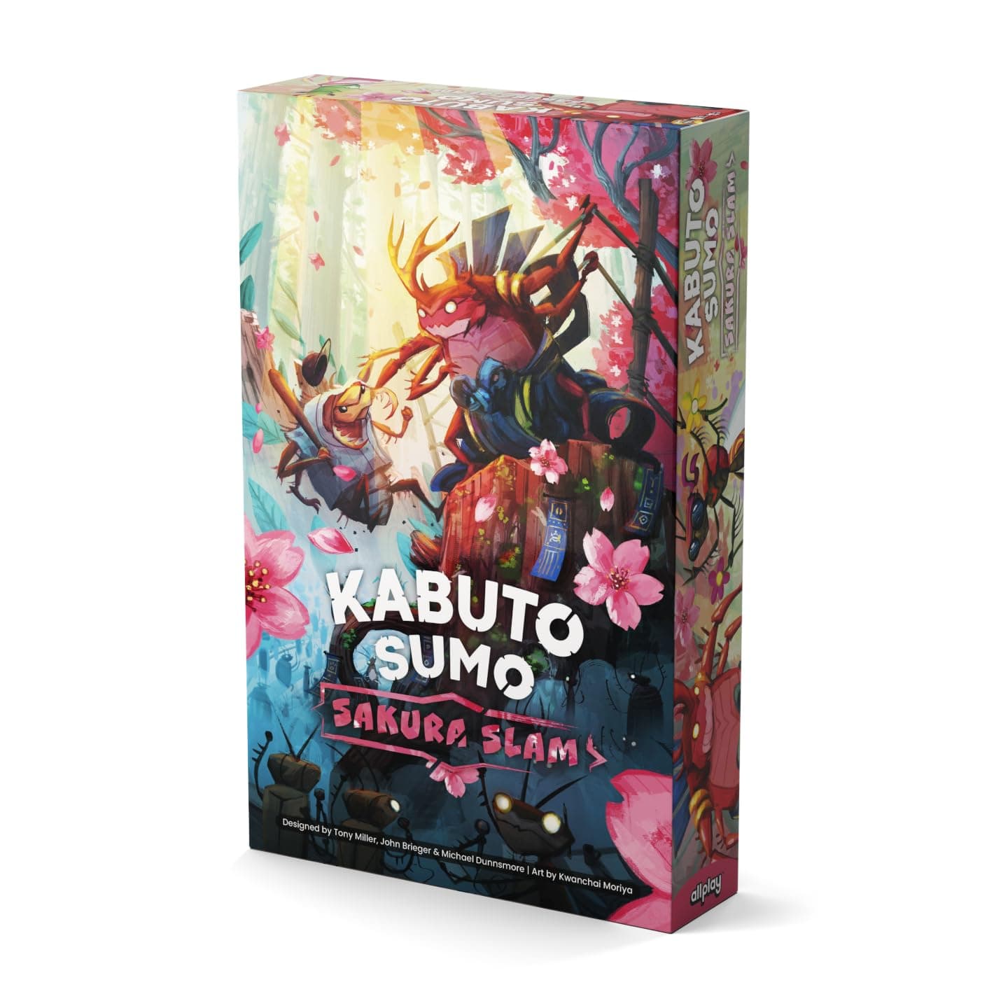 ALLPLAY Kabuto Sumo: Sakura Slam Board Game for Adults- The Return of The Coin Pushing Beetle Brawl - Standalone Sequel - Strategy Dexterity Game - 2-4 Players Ages 6+