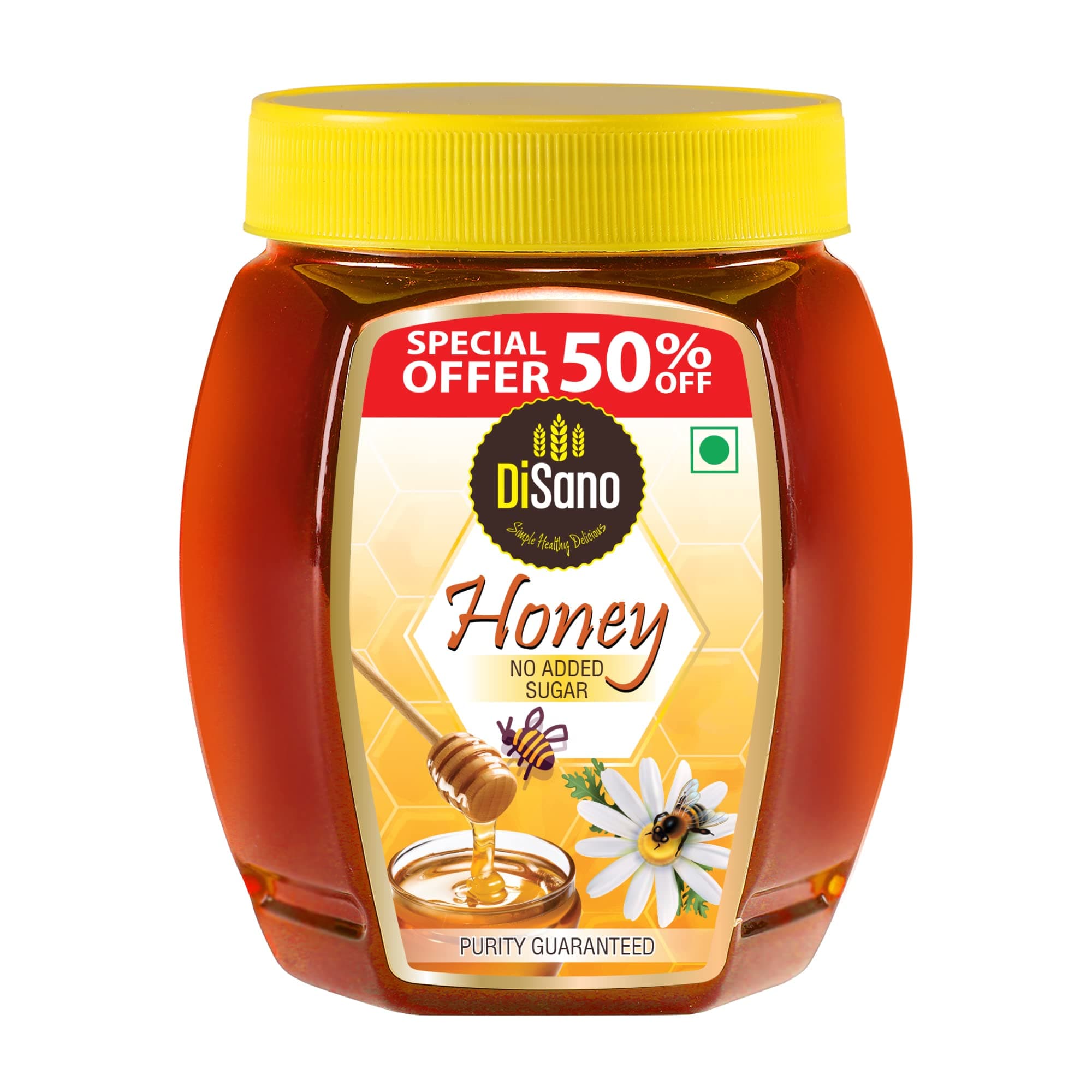 DiSano Honey 1kg, Pure with No Sugar Added, For Fitness & Health, Natural Immunity Booster, Rich in Antioxidants & Minerals