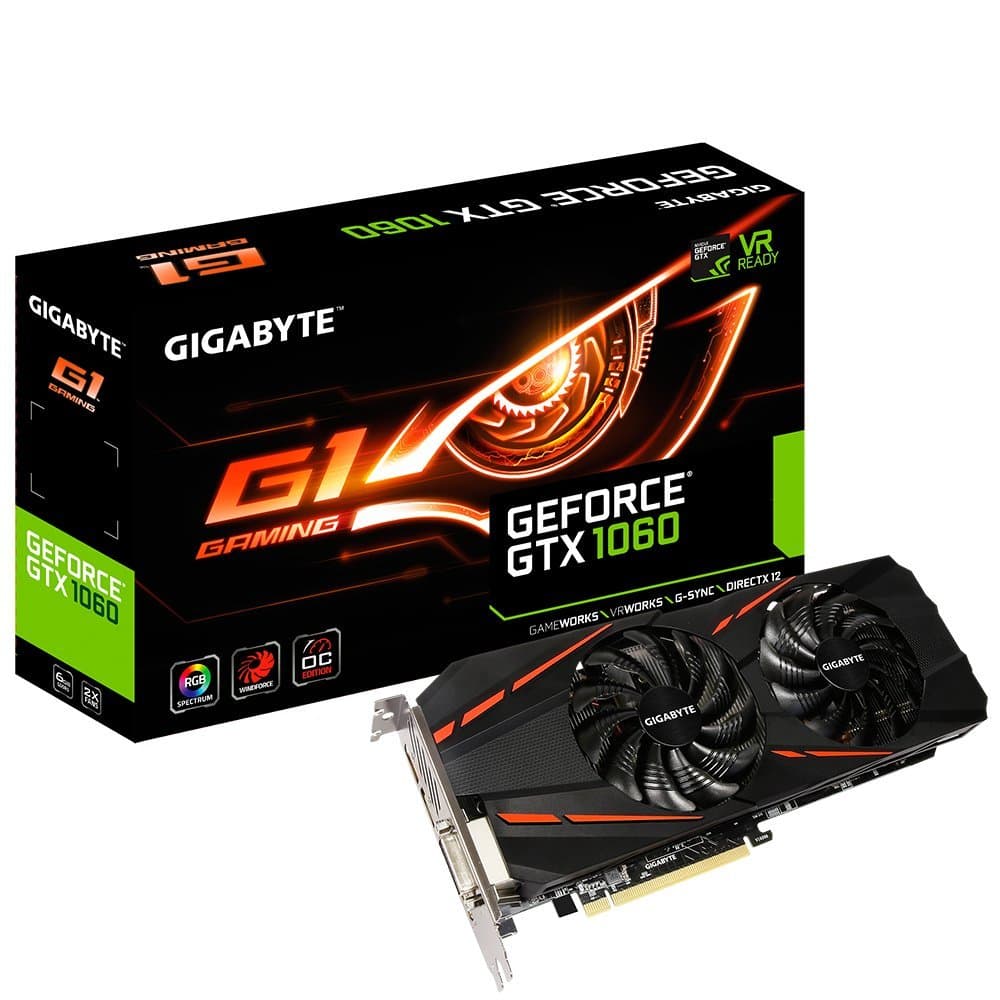 GIGABYTE Geforce GTX 1060 G1 Gaming Gv-N1060G1GAMING-6Gd REV2 Graphics Cards Graphic Cards GV-N1060G1GAM-6GD R2