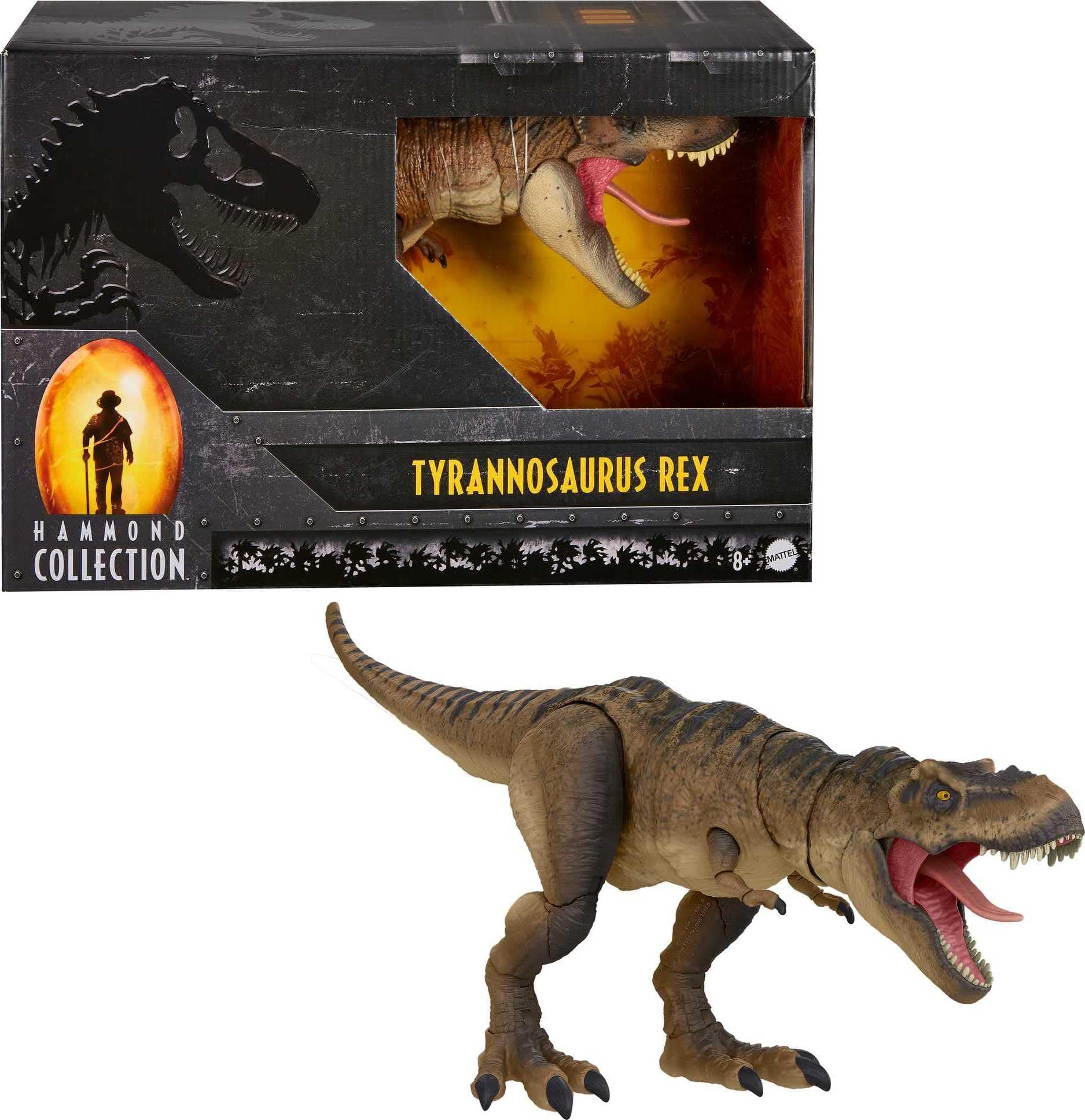 Mattel Jurassic World Jurassic Park Hammond Collection Tyrannosaurus Rex Dinosaur Figure, 24in Long with 14 Movable Joints, Movie Collectible