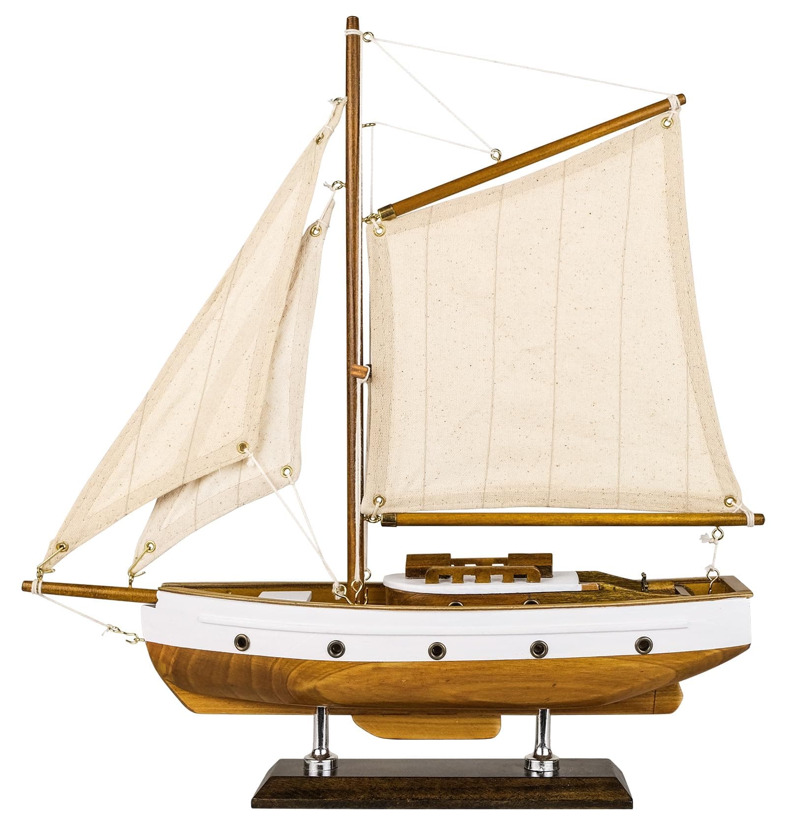 Wooden Sailboat Sail Boat Model Ship Sailing Yacht for ation Wood Color