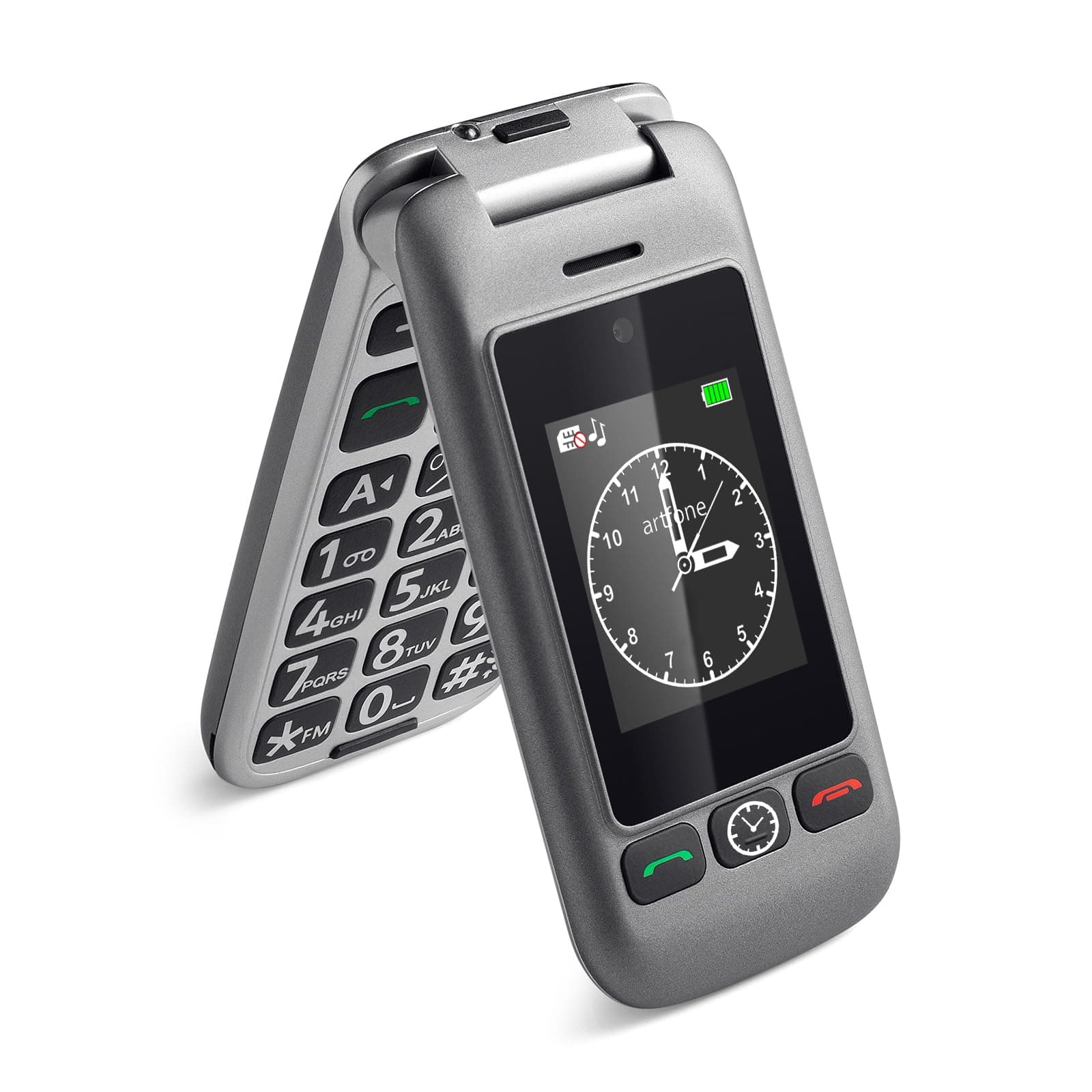 artfone G6 4G Unlocked Basic Mobile Phone for Seniors丨Flip Phone丨SIM Free Big Button Senior Mobile Phone丨Dual Display丨 SOS Button丨Speed Dial丨USB-C丨Charging Dock丨FM Radio丨Torch丨1300mAh Battery - Grey