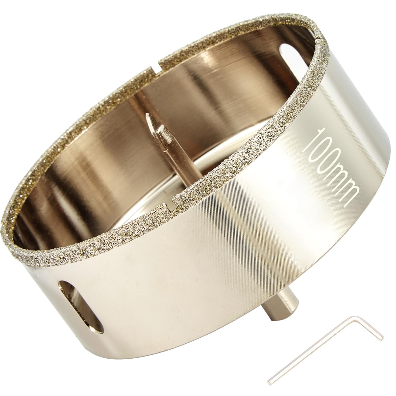 4 Inch (100mm) Diamond Hole Saw with Pilot Bit, 4" Tile Tip Coated Hole Saw with Guiding Drill Bit in The Center for Glass, Porcelain Tile,Ceramics, Marble and Granite