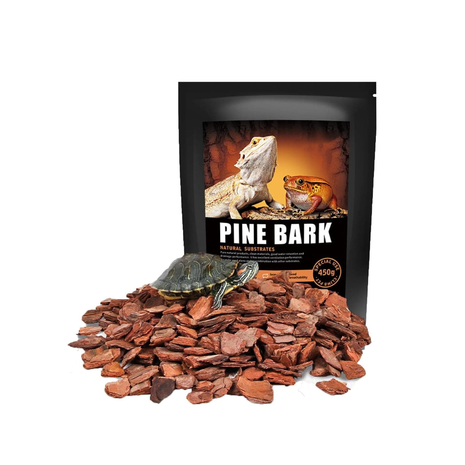 Reptile Cork Bark Substrate Bedding Tortoise Natural Cork Wood Chips Reptile Breeding Bedding Habitat Decor for Ball Python Lizard Snake Spiders Geckos Bearded Dragons Hermit Crabs （0.99LB）
