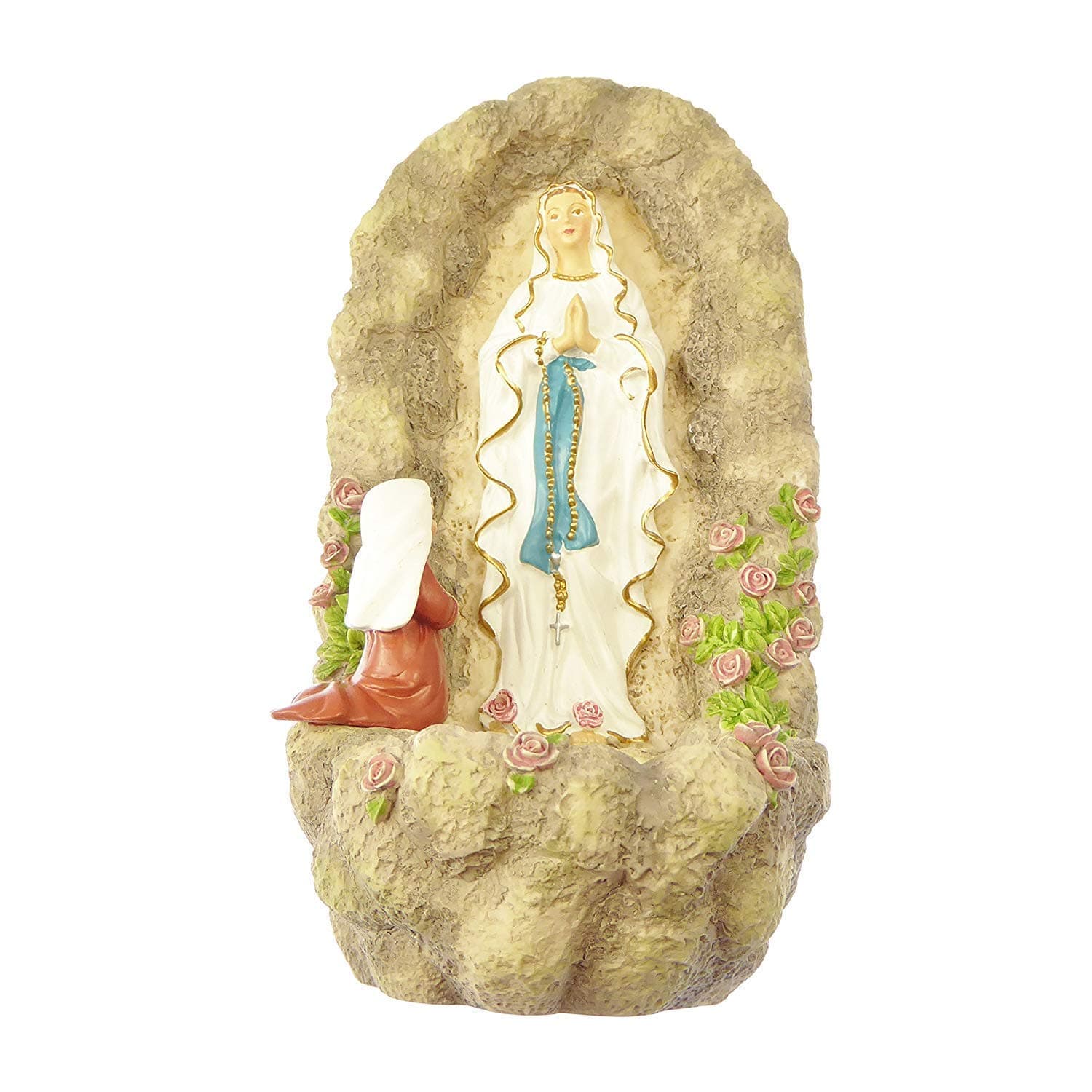 Florentine Our Lady of Lourdes Virgin Mary small Holy water font 6" Inspirations gift 15cm