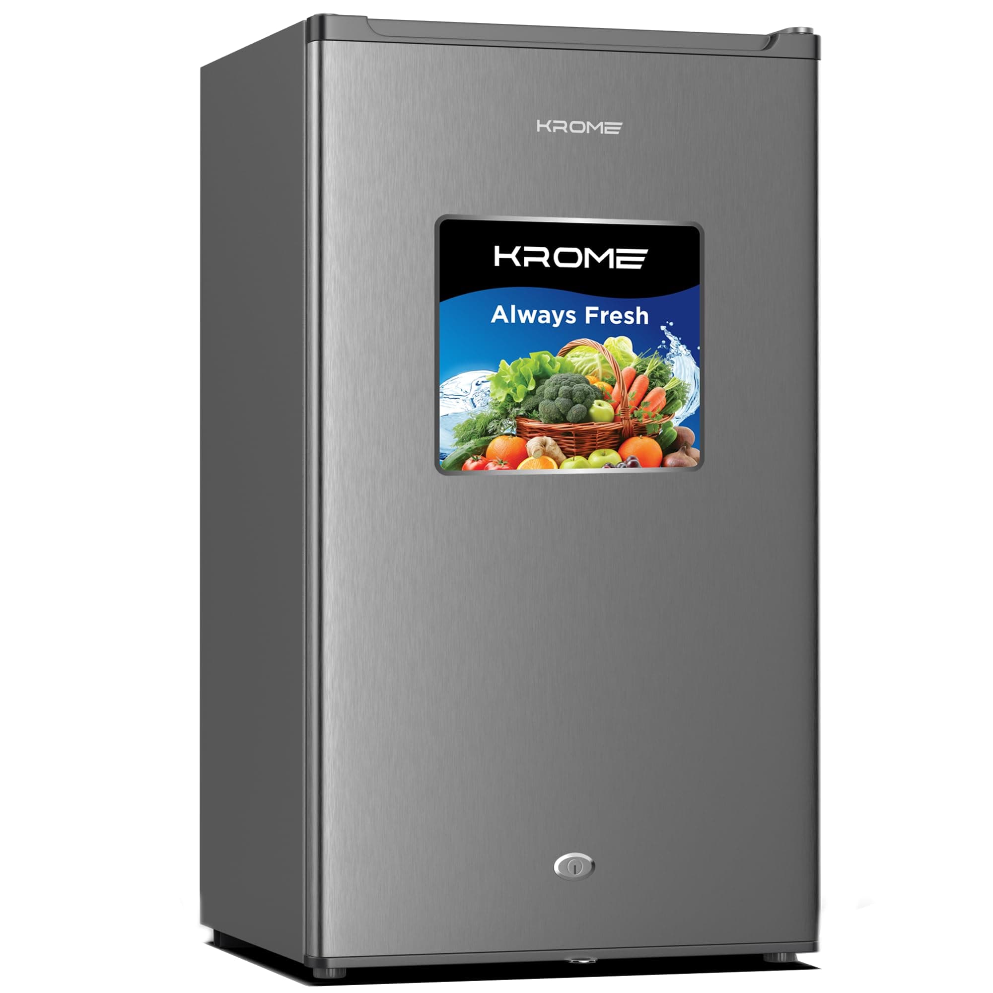 120L Gross Single Door Refrigerator, Ideal for Small Spaces,Compact Freezer,Reversible Door, Mini Fridge Suitable for Kitchen, Bedroom, Office & Bar, inox, 5 Year Compressor Warranty, KR-RDC120H