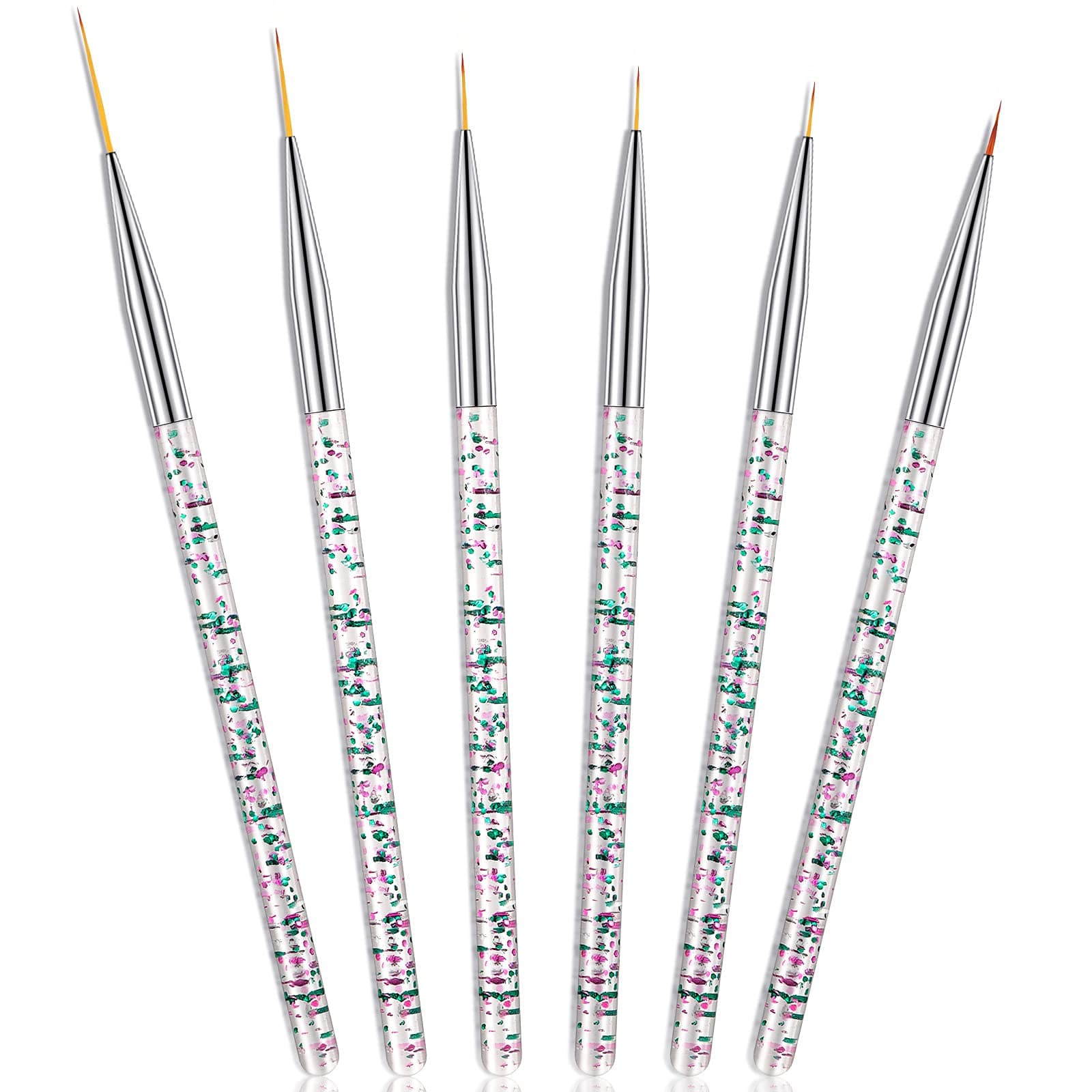 6 Pieces Eyeliner Brush Fine Point Eyeliner Eye Makeup Gel Eyeliner Fiber Bristles Eyeliner Brush Applicators Cosmetic Eye Wands Eyeliner ()