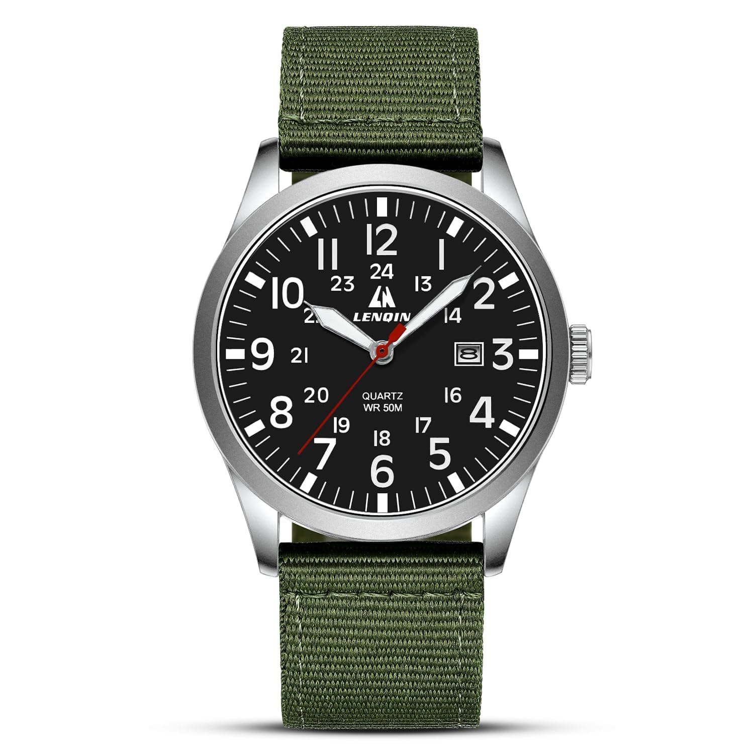 – Mens Watches Military Watch Analog Quartz Watches for Men Waterproof Men's Wrist Watch with Date Nylon Band Army Tactical Sportswatch