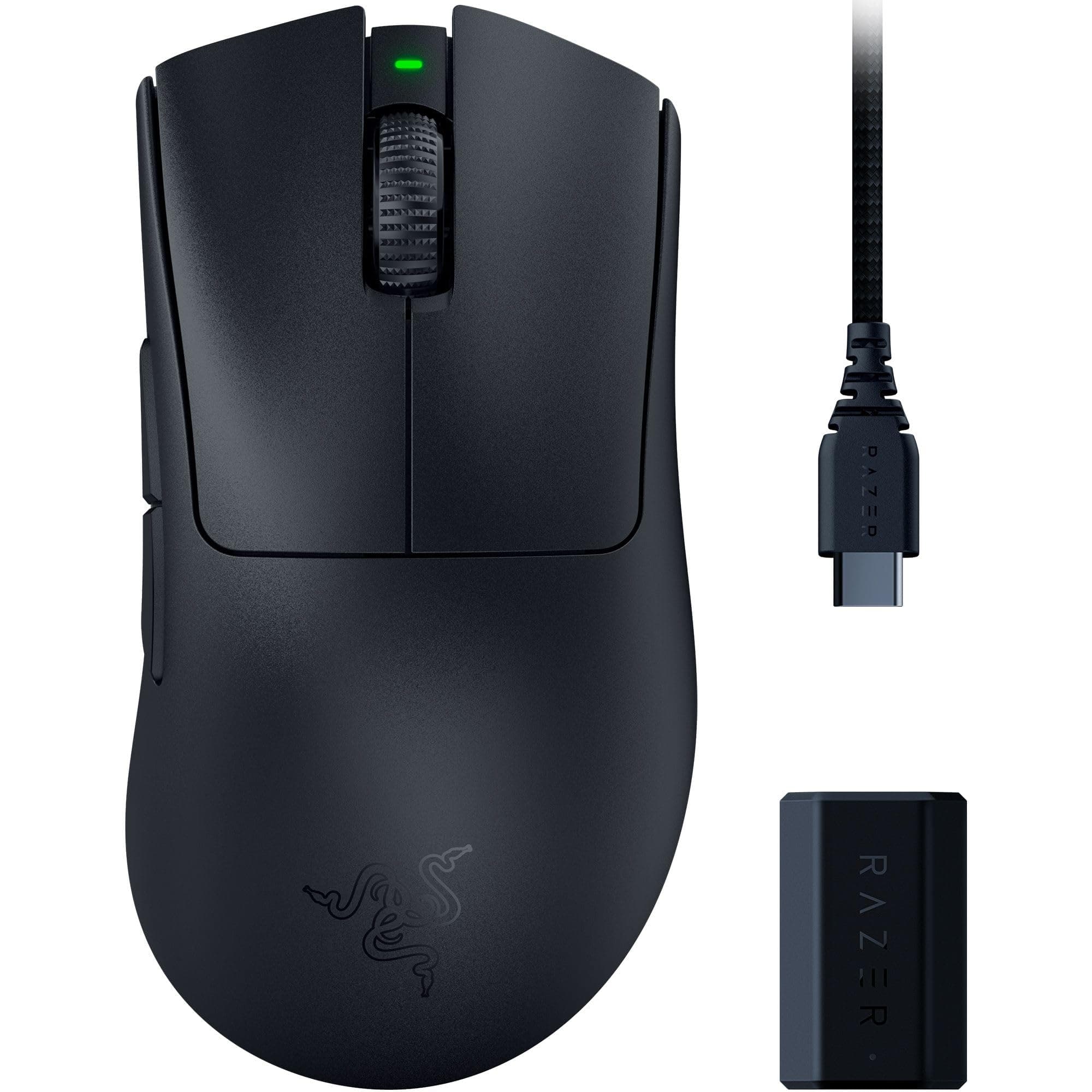 DeathAdder V3 Pro Wireless Gaming Mouse + HyperPolling Wireless Dongle: 63g Lightweight - 8K Polling - Optical Switches Gen3-30K Optical Sensor - 6 Programmable Buttons - 90 Hr Battery - Black