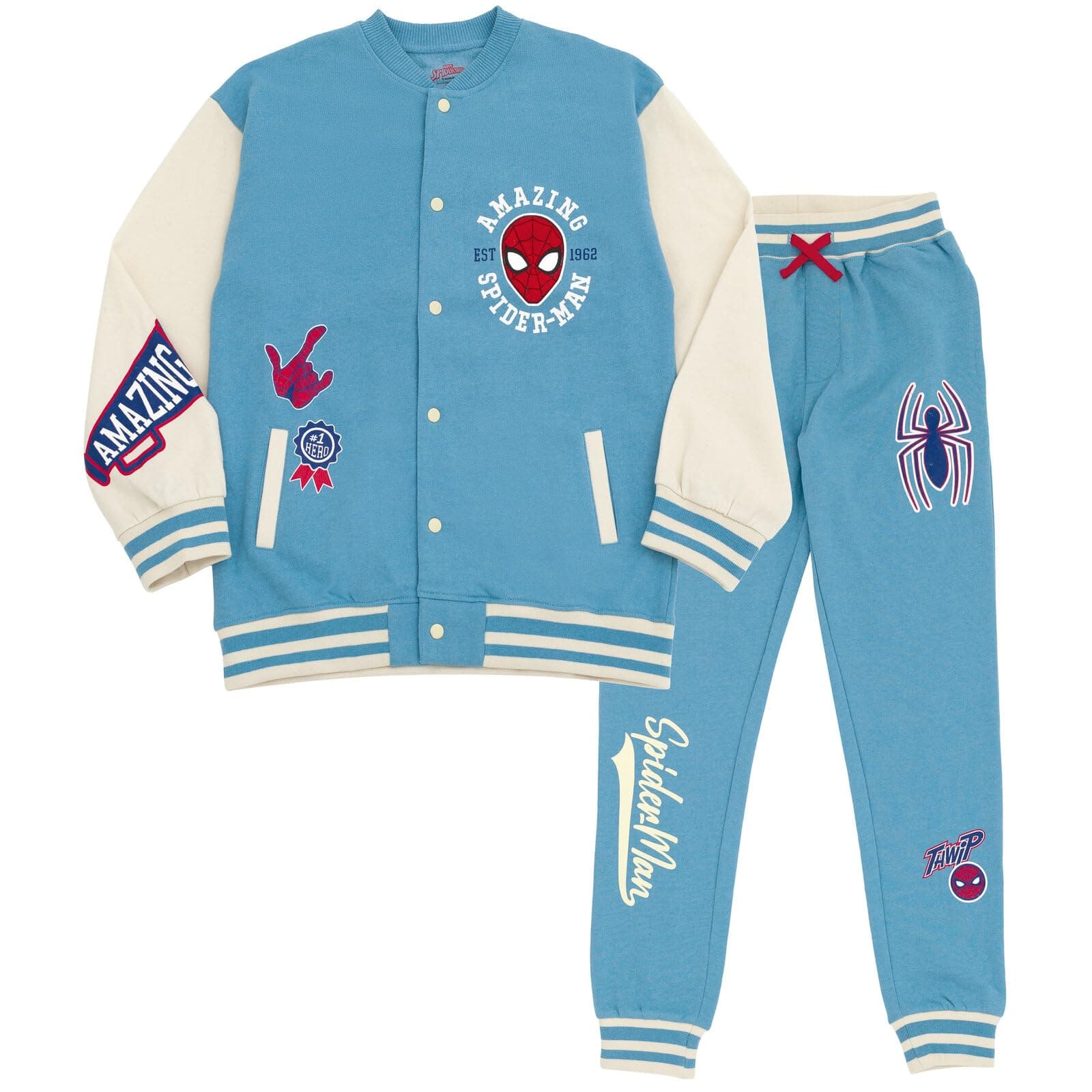 Fleece Varsity Bomber Jacket and Jogger Pants Outfit Set Toddler to Big Kid Sizes (2T - 14-16)
